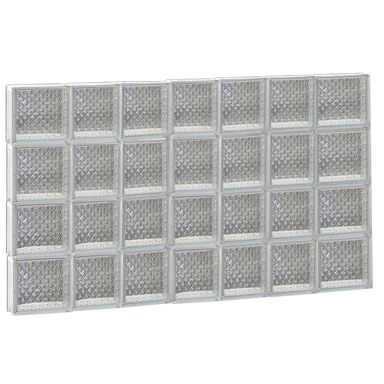 REDI2SET S4632DP Diamond Glass 44-1/4-in x 31-in Frameless Replacement Glass Block Window