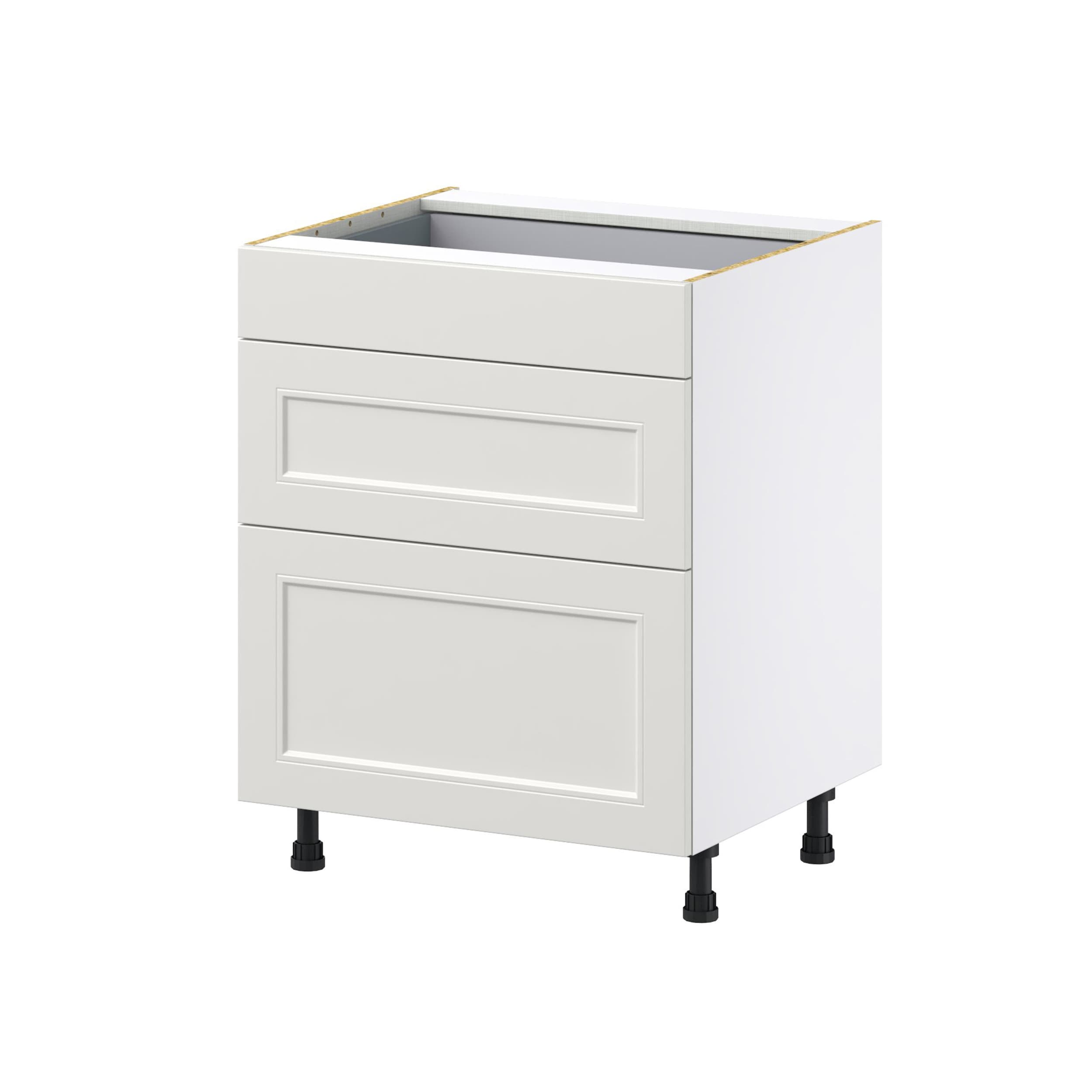 Hugo&Borg DSB3D27-BE Belcourt 27-in W x 34.5-in H x 24-in D Painted Light Gray 3 -Drawers Drawer Base Fully assembled Cabinet (Recessed Panel Shaker)