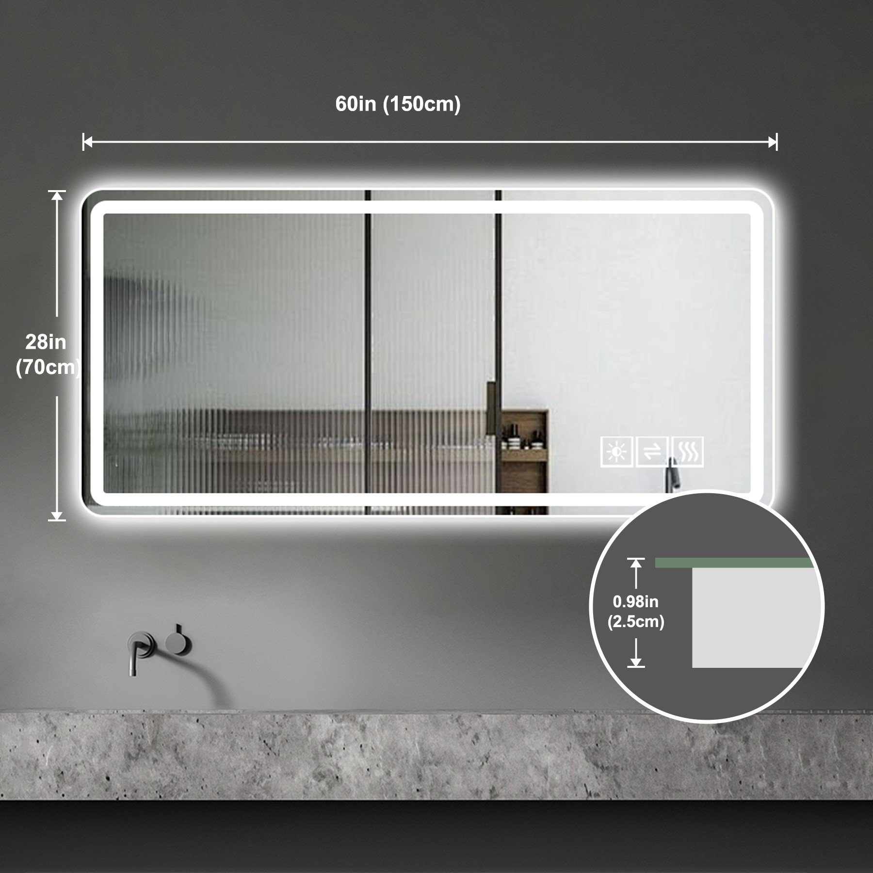 Forclover YOAE34979BK Framed-Bath-Mirrors - View #11