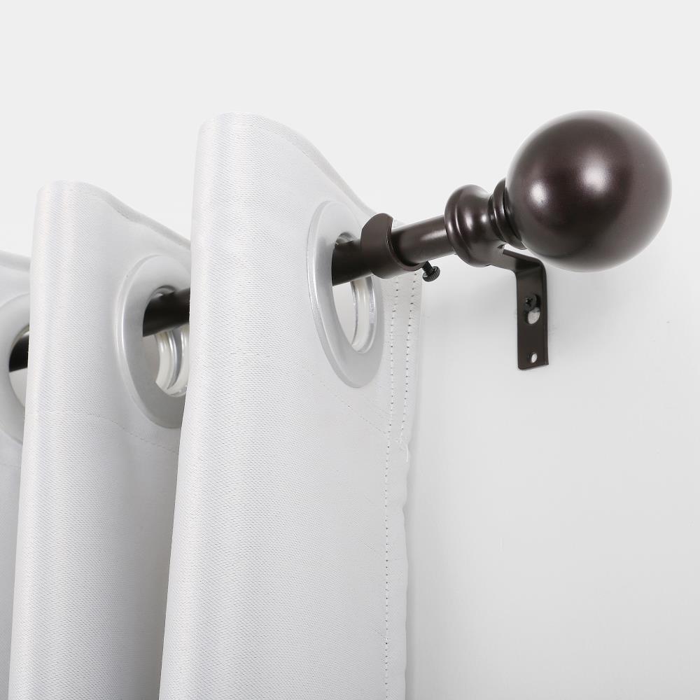 Utopia Alley D32RB 28-in to 48-in Oil rubbed bronze Iron Single curtain rod with Finials