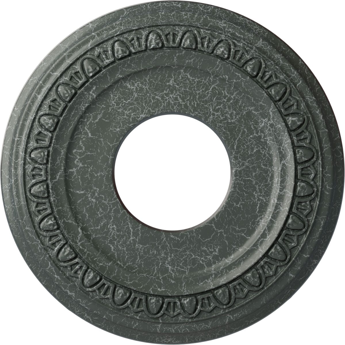 Ekena Millwork CM12JAAGC Jackson 12.25-in W x 12.25-in L Painted Athenian Green Crackle Polyurethane Whole Ceiling Medallion