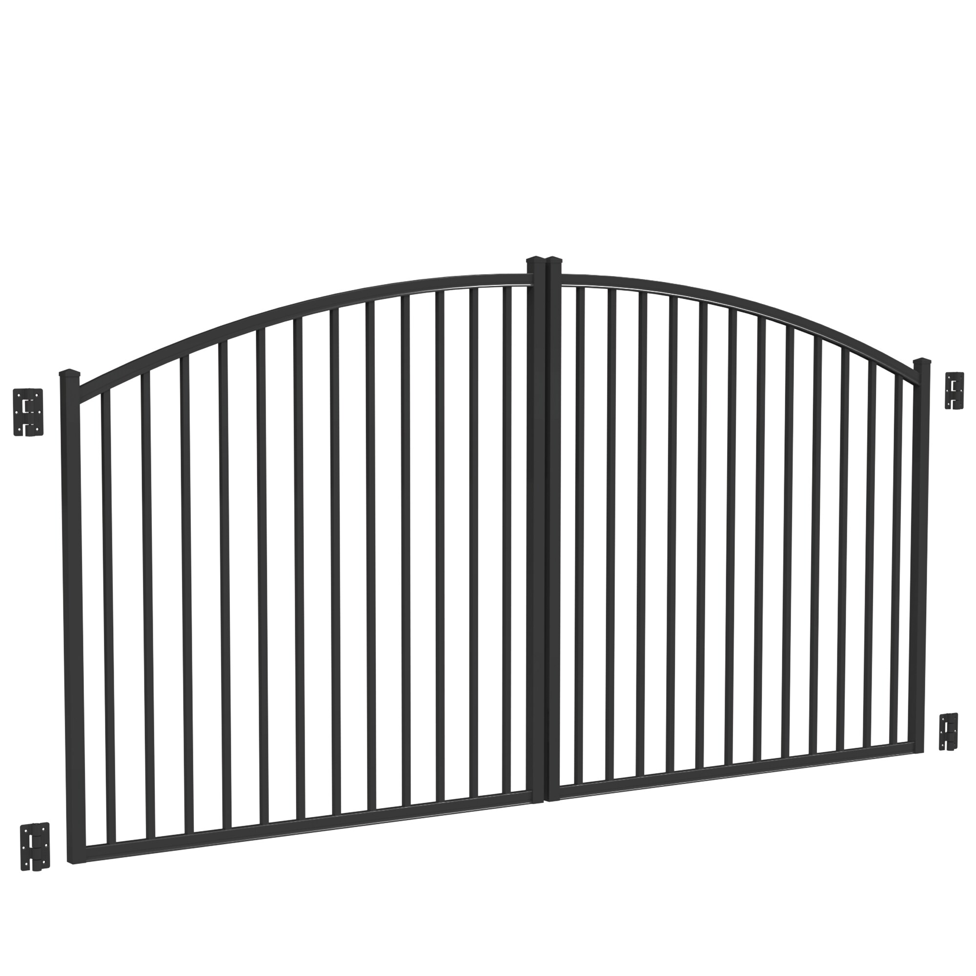 Freedom 9.75-ft x 4.16-ft Black Aluminum Driveway Gate