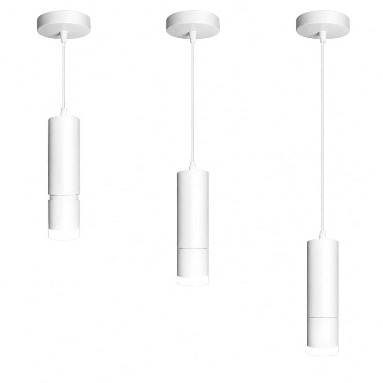 Aoibox  White Adjustable Focus LED Pendant Light 3 Pack 20W 4000K Dimmable for Kitchen Island Dining Room