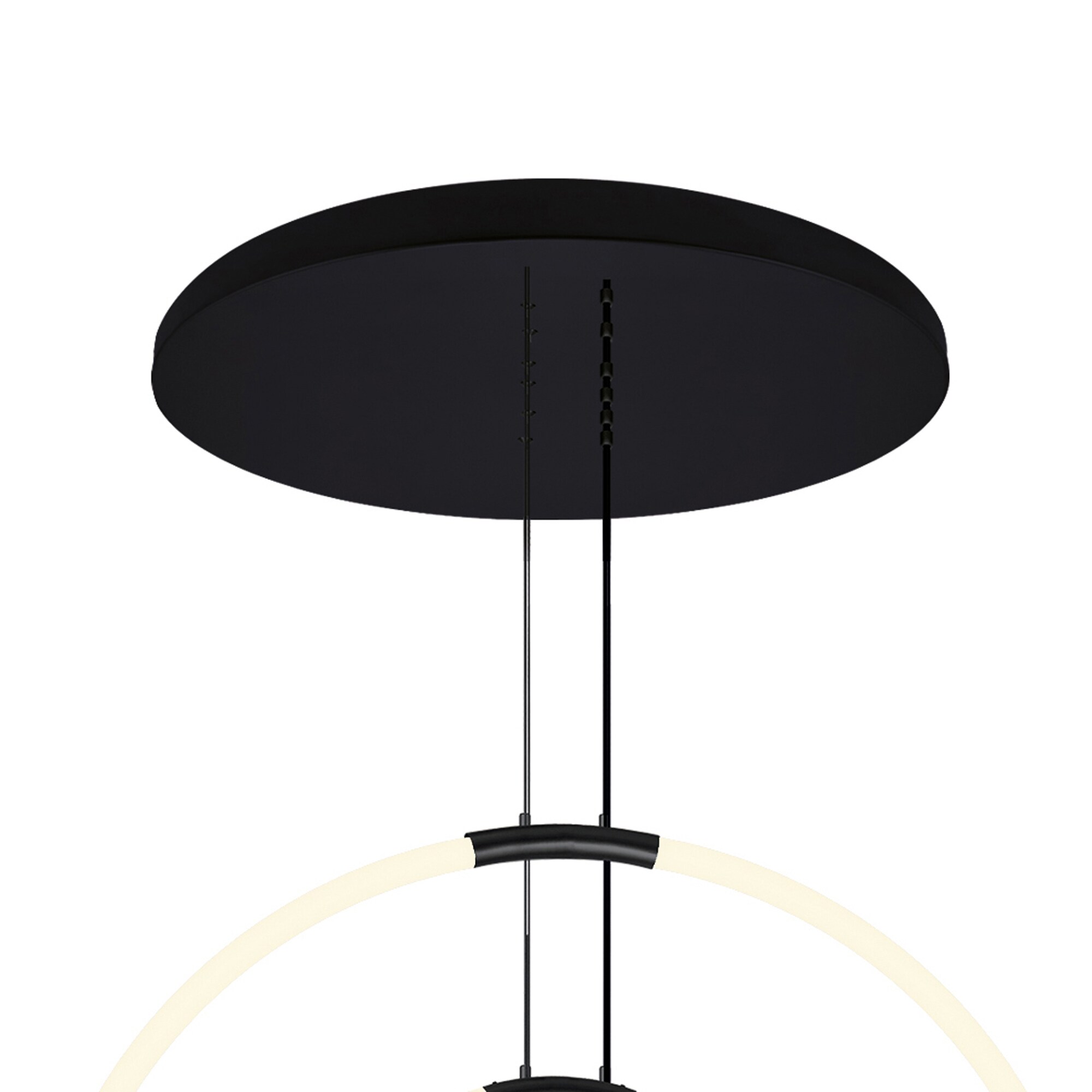 Black Metal 6-Light LED Chandelier with Hoops
