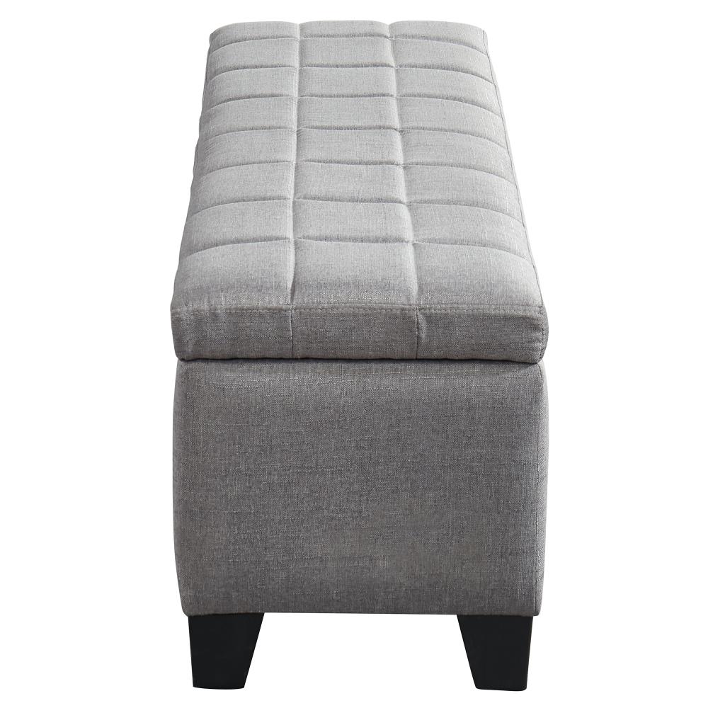 Worldwide Homefurnishings Modern Grey Storage Ottoman In The Ottomans