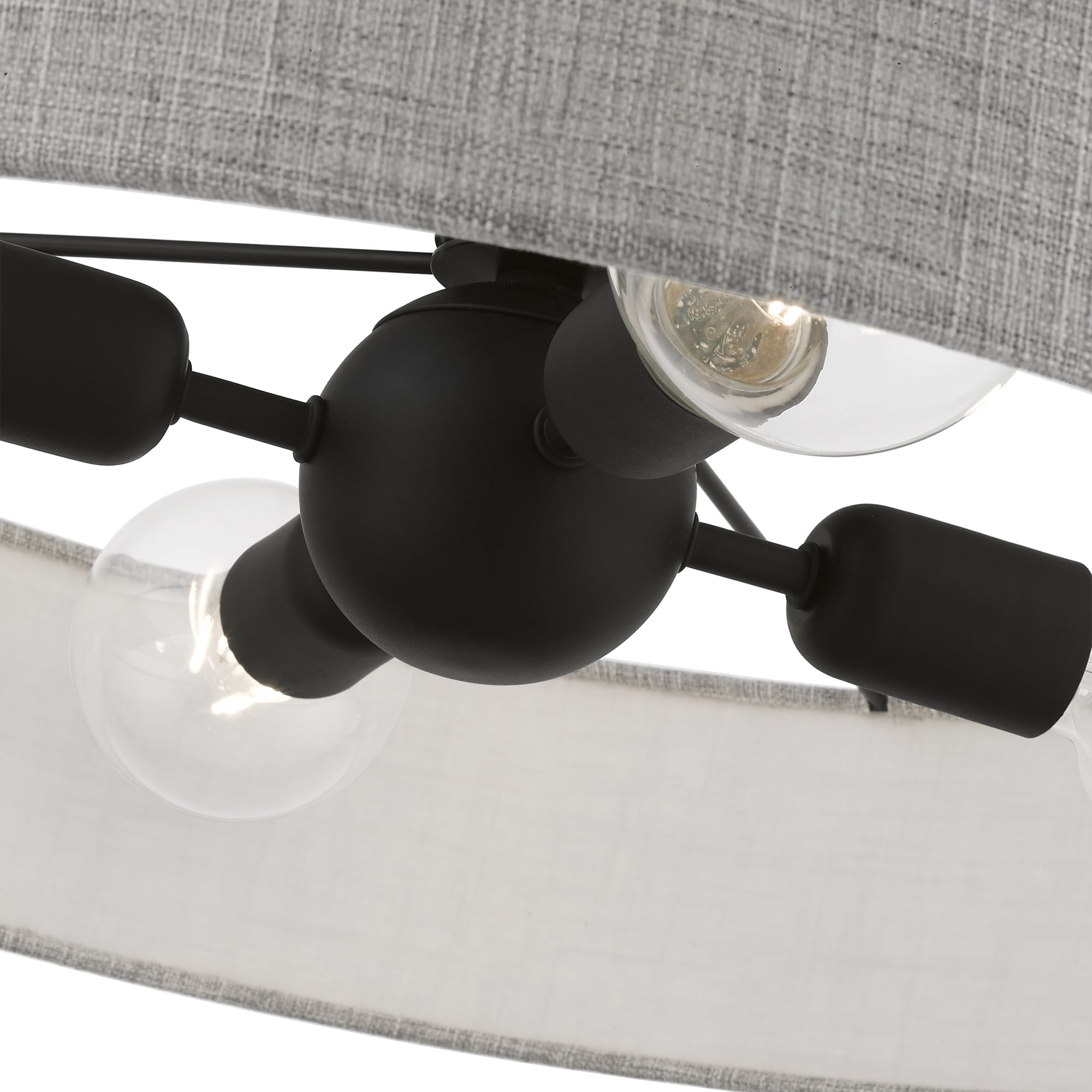 Elmhurst Modern 4-Light Drum Semi-Flush Mount in Black Nickel