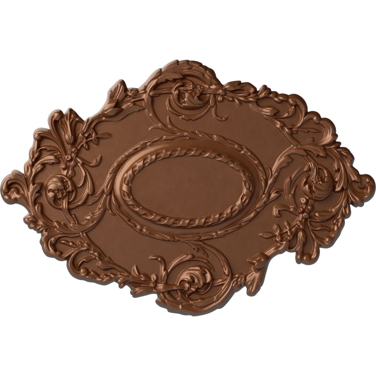 Ekena Millwork CM30KIPOS Kinsley Flowing Leaf 16.875-in W x 30.375-in L Painted Polished Copper Polyurethane Whole Ceiling Medallion