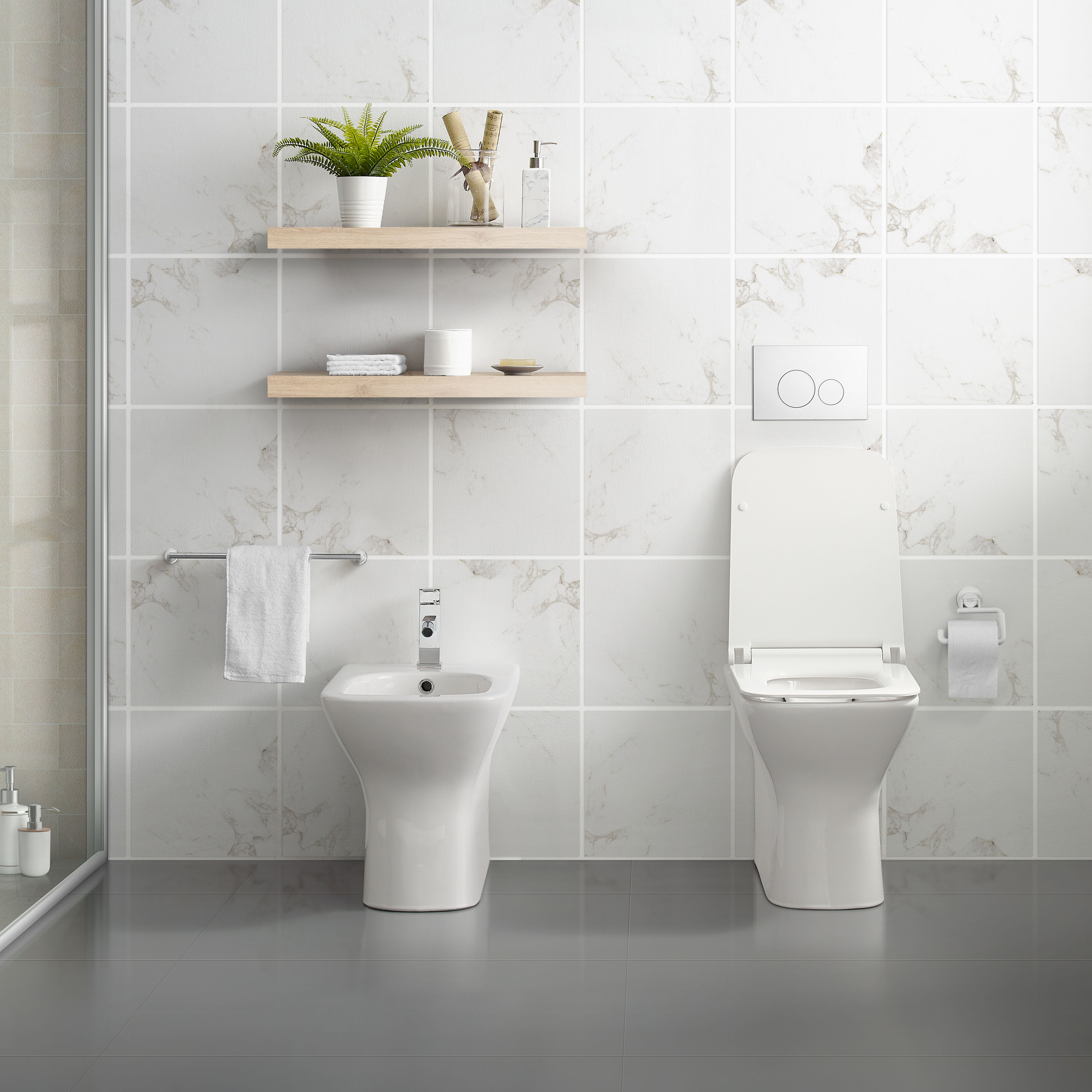 Swiss Madison Carre Glossy White Dual Flush Elongated Standard Height ...