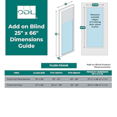 ODL Add on blind 0.59-in Slat Width 25-in x 66-in Cordless White Aluminum Light Filtering Mini Blinds ODL Add on blind 0.59-in Slat Width 25-in x 66-in Cordless White Aluminum Light Filtering Mini Blinds