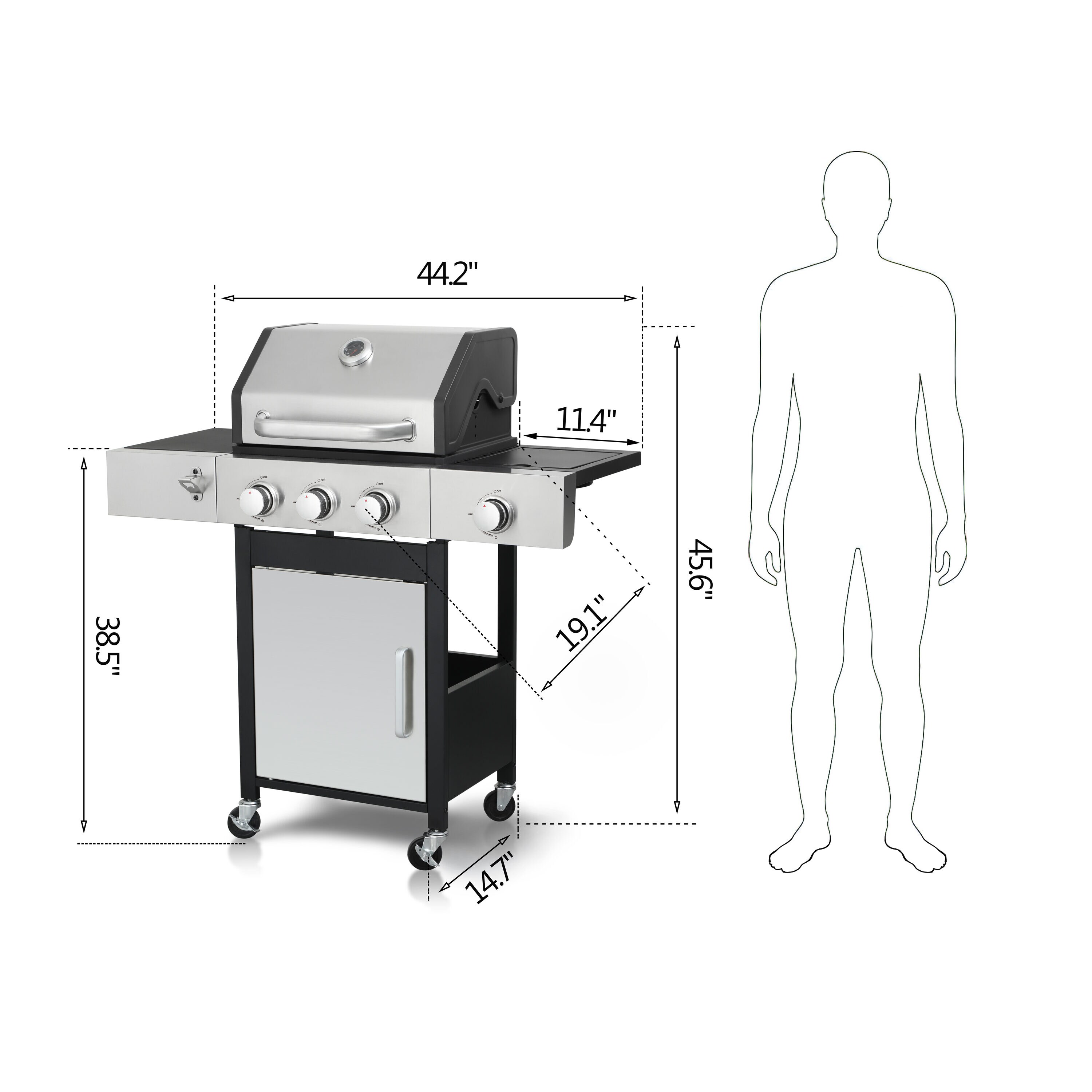 Mondawe MD-PG-40409S0LG Gas-Grill - View #8