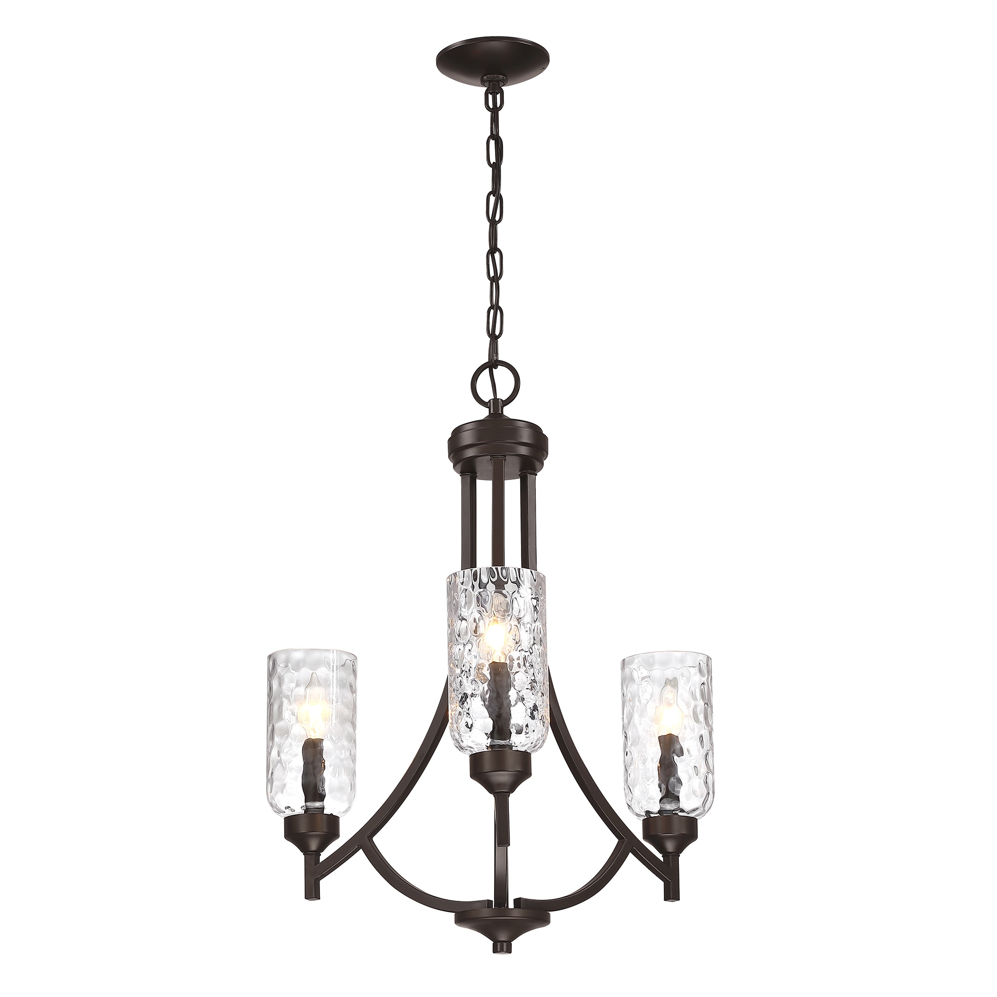 Forclover ALTCH-0543 3-Light Bronze Industrial Geometric Hanging Pendant Light