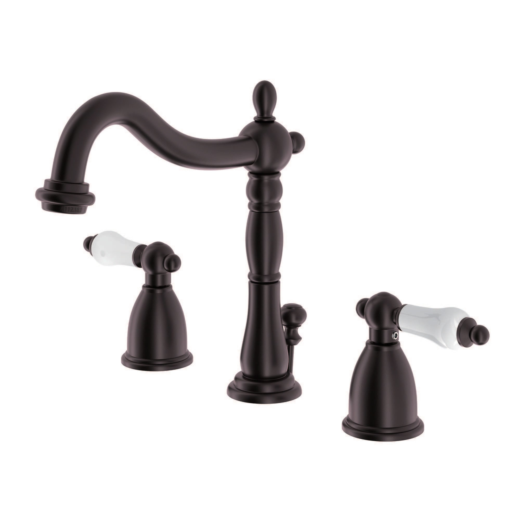Kingston Brass WLKB1975PL Concord Oil-rubbed bronze Widespread 2-handle High-arc Residential Handle Bathroom Sink Faucet with Drain