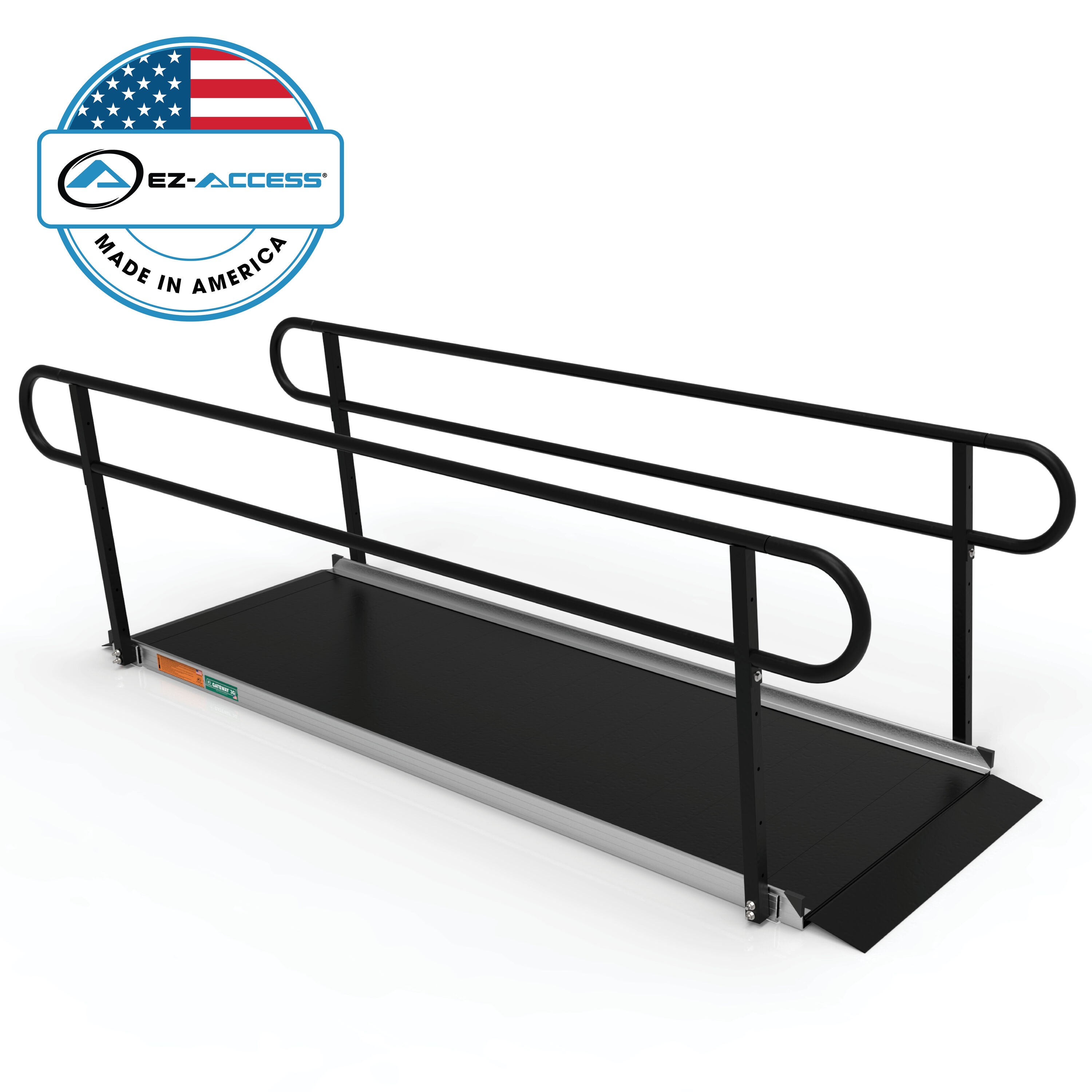 EZ-ACCESS G3G 09BLKTLBLK 9-Feet x 36-Inches Aluminum Modular Entryway Wheelchair Ramp ADA Compliant