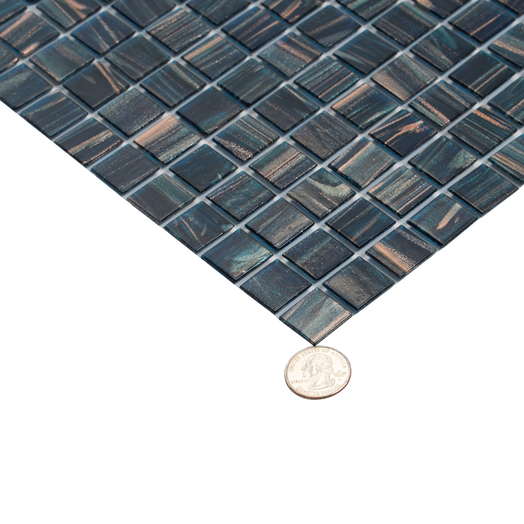 Apollo Tile Celestial Berlin Blue 12-in x 12-in Glossy Glass Uniform Squares Floor and Wall Tile (20-sq. ft/ Carton)
