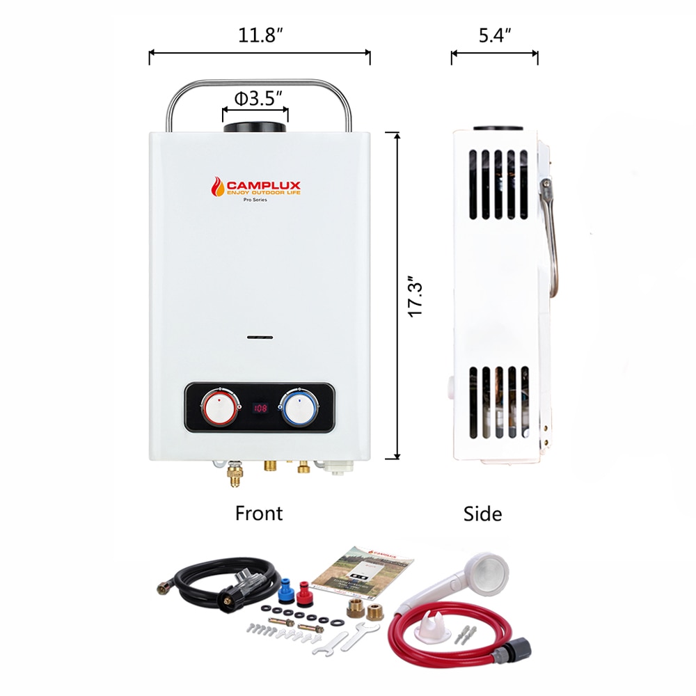 Camplux Portable 1.58-GPM 41000-BTU Outdoor Liquid Propane Tankless ...