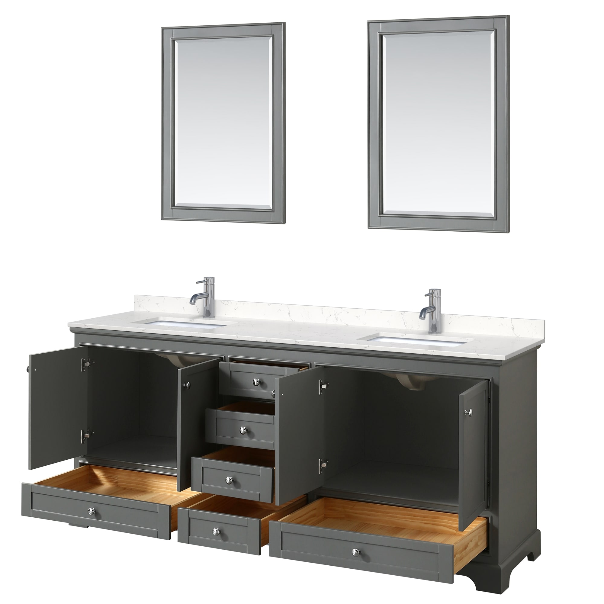 Wyndham Collection WCS202080DKGC2UNSM24 Bath-Vanity-Combo - View #2