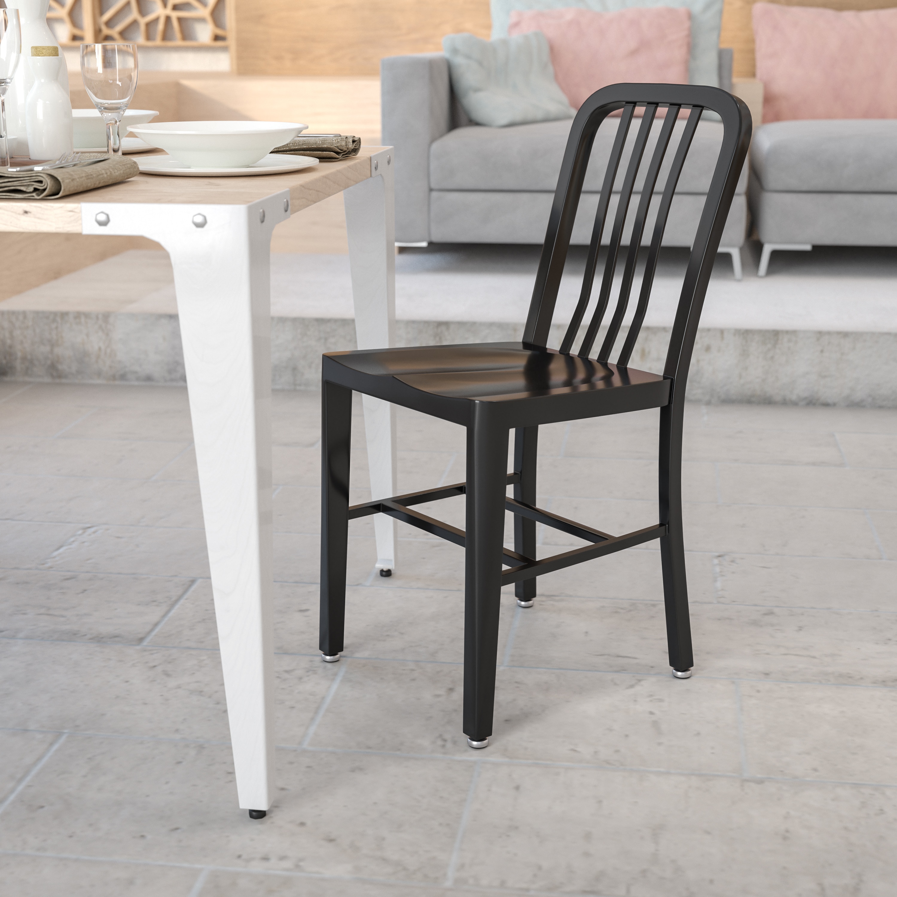 Flash Furniture 889142059714 Gael Contemporary/Modern Dining Side Chair (Metal Frame)
