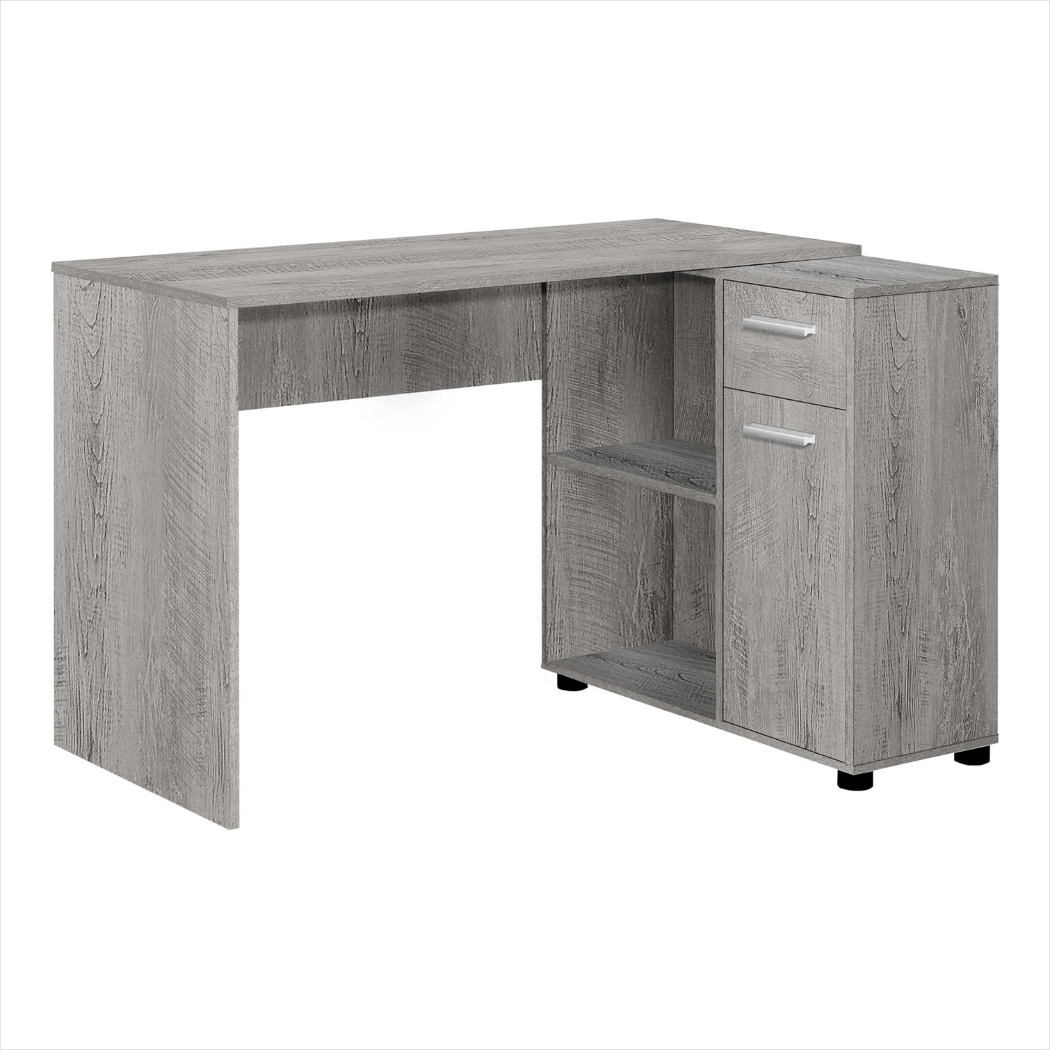 Naturefalls 46-Inch L-Shaped Computer Desk with Storage Modern Neutral ...