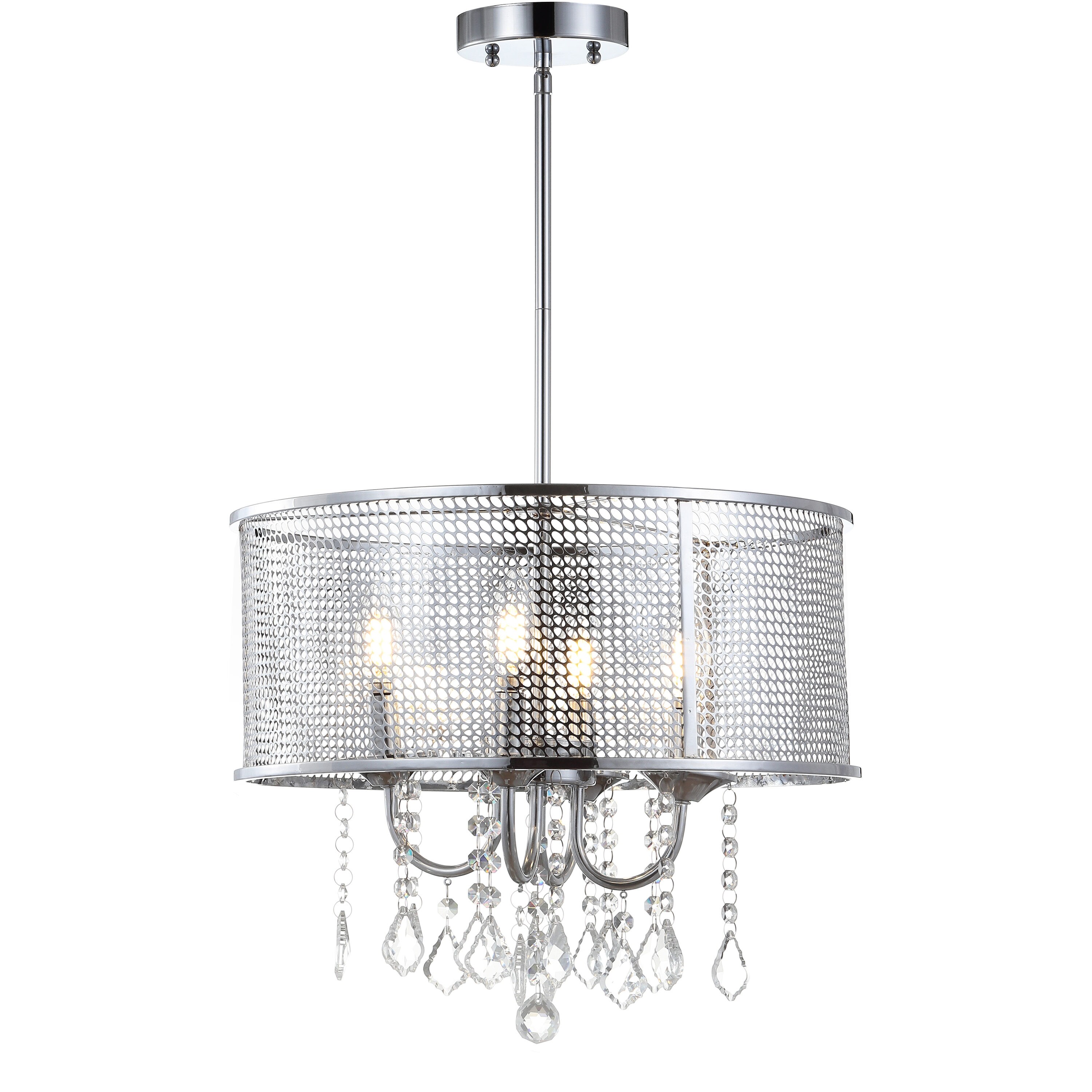 Avah 17" Chrome Polished Crystal LED Adjustable Chandelier