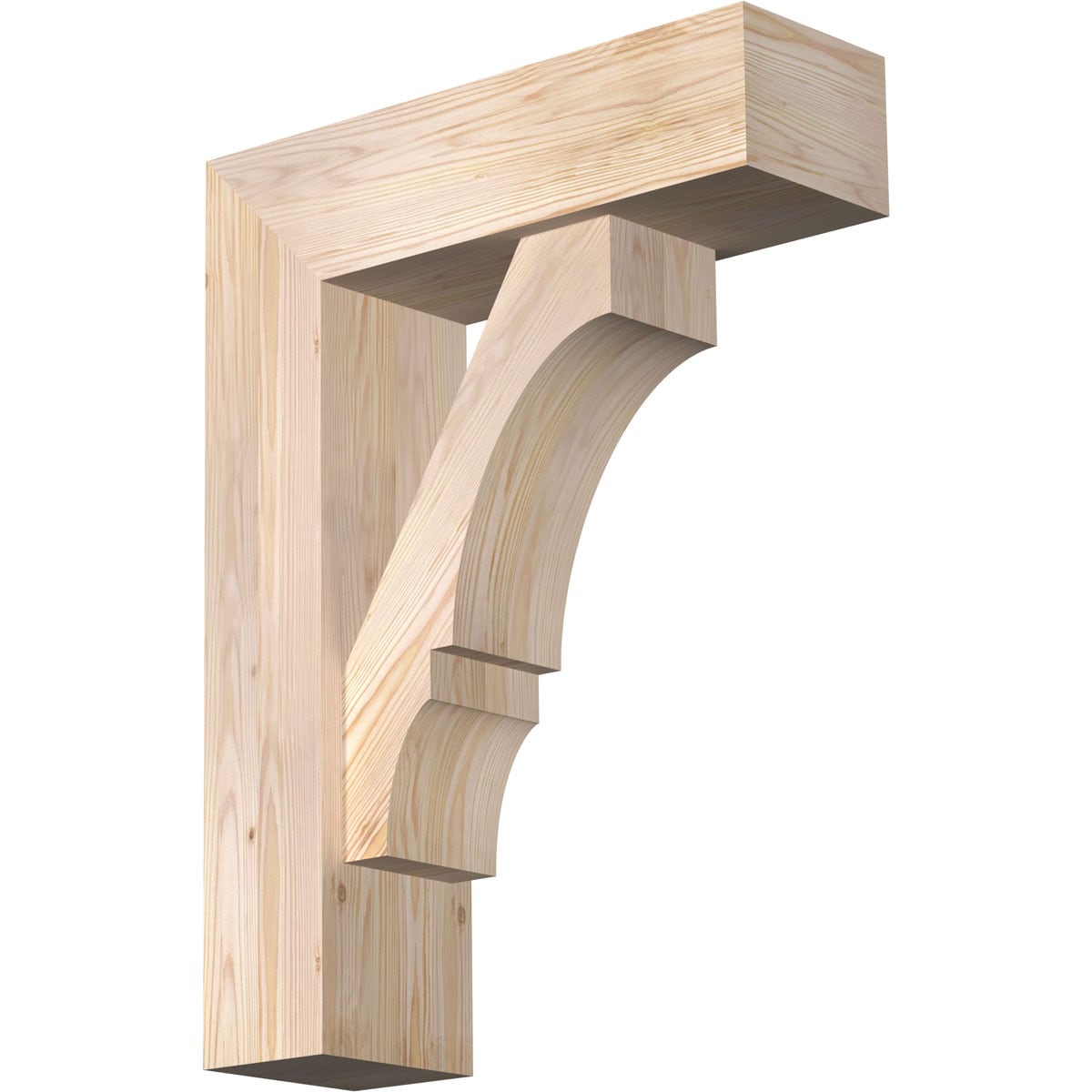 Ekena Millwork 1462176 Balboa block smooth bracket with offset brace 7-1/2-in x 24-in x 32-in Douglas fir Brown Wood Standard bracket