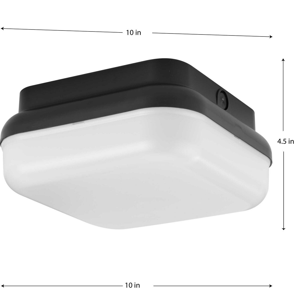 Black and White Glass LED Square Flush Mount Light