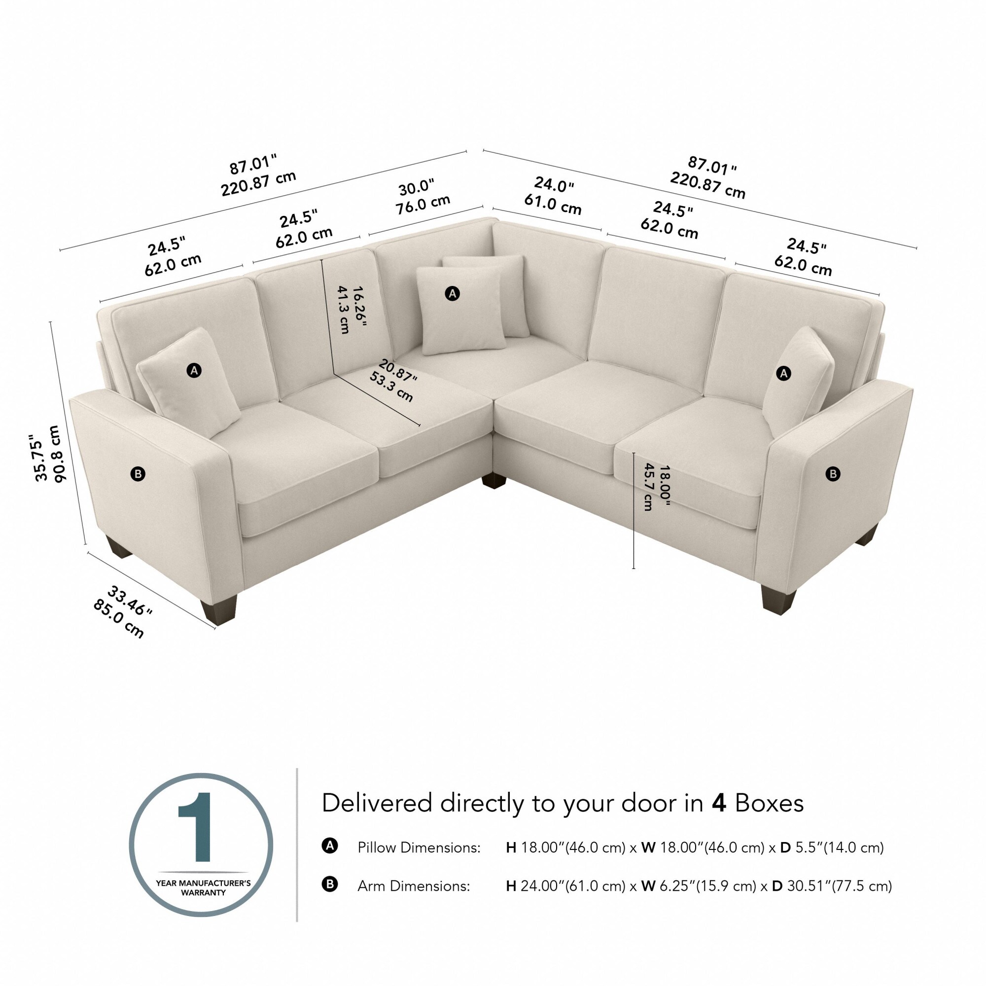 Bush Furniture SNY86SCRH-03K Sofas-Loveseats - View #5