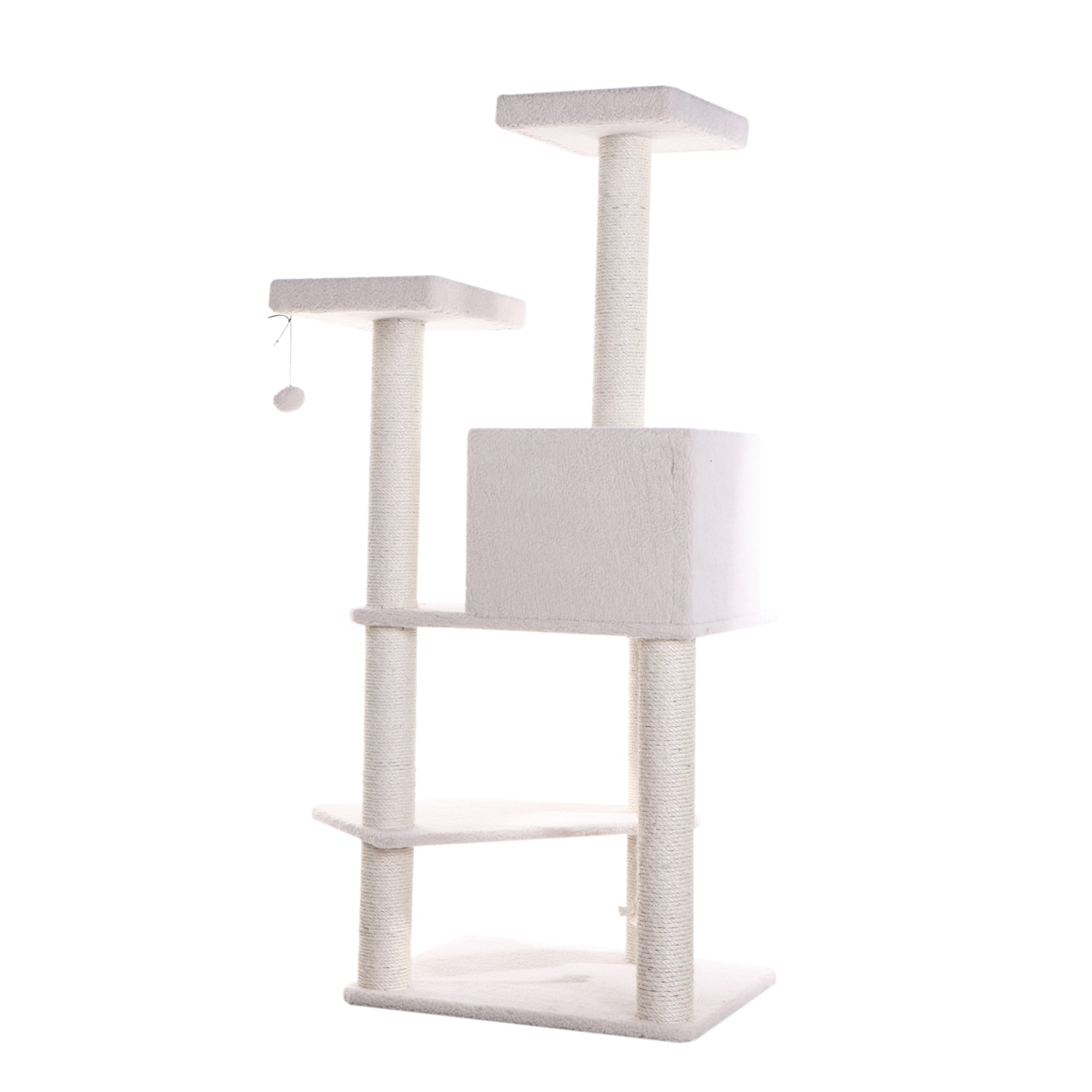 Ivory 57" Freestanding Cat Tree with Sisal Posts and Condo