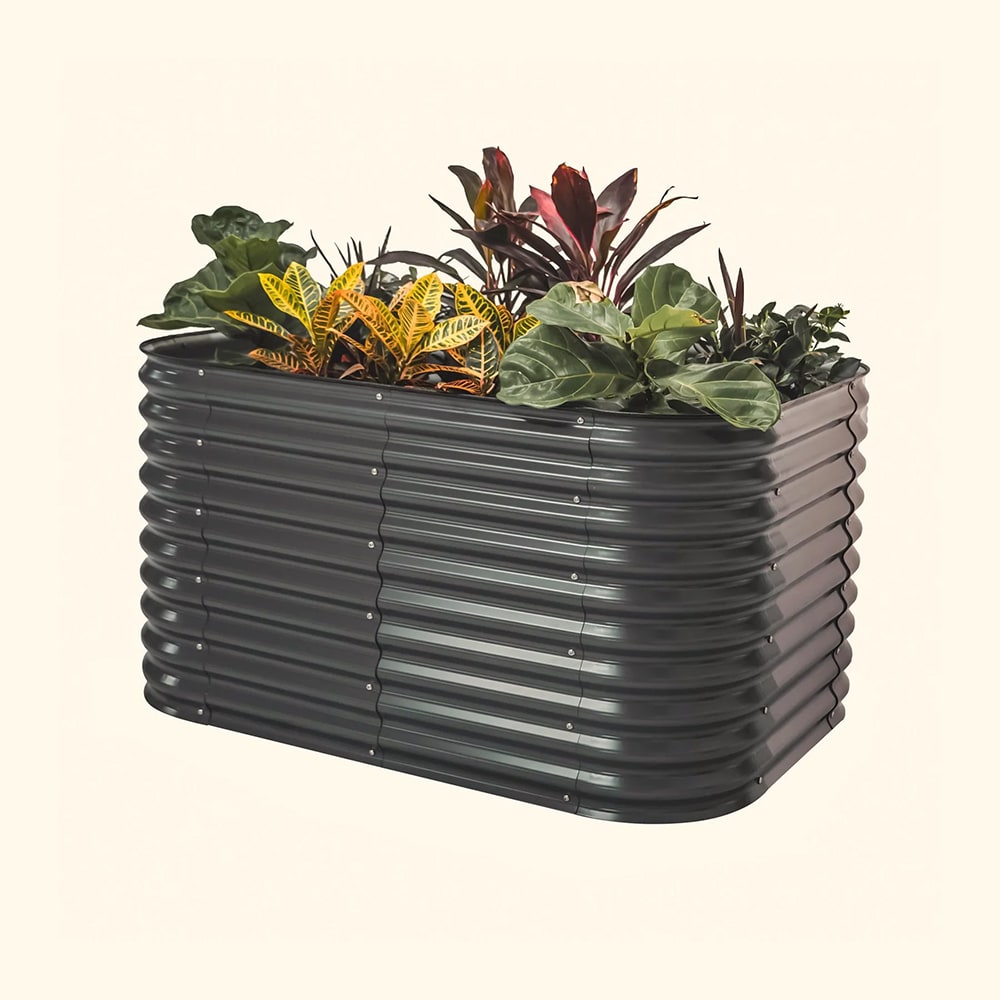 Vego Garden VB6N132MG 42-in W x 60-in L x 32-in H Modern Gray Metal Raised Garden Bed