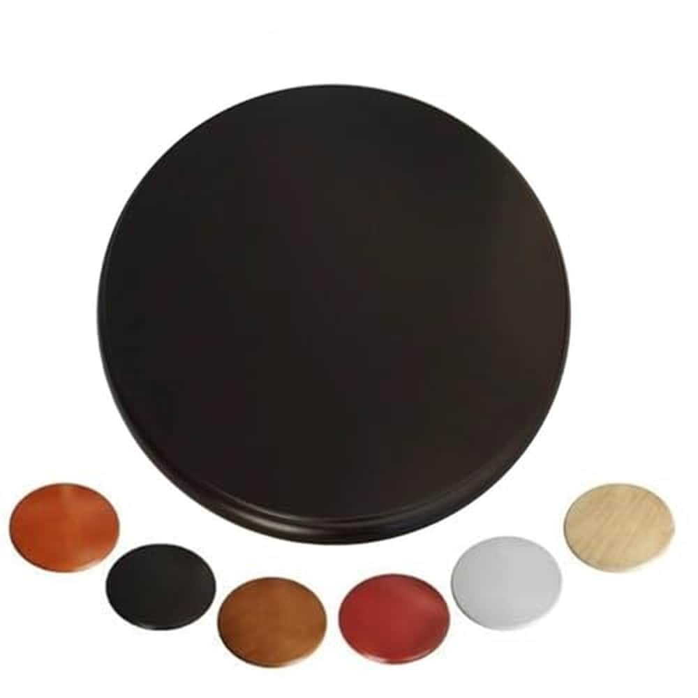 UUDULY  Large Wooden Lazy Susan 30 in Rotating Table Top Dining Turntable Round Serving Plate with Non Slip Base Smooth Spin Black