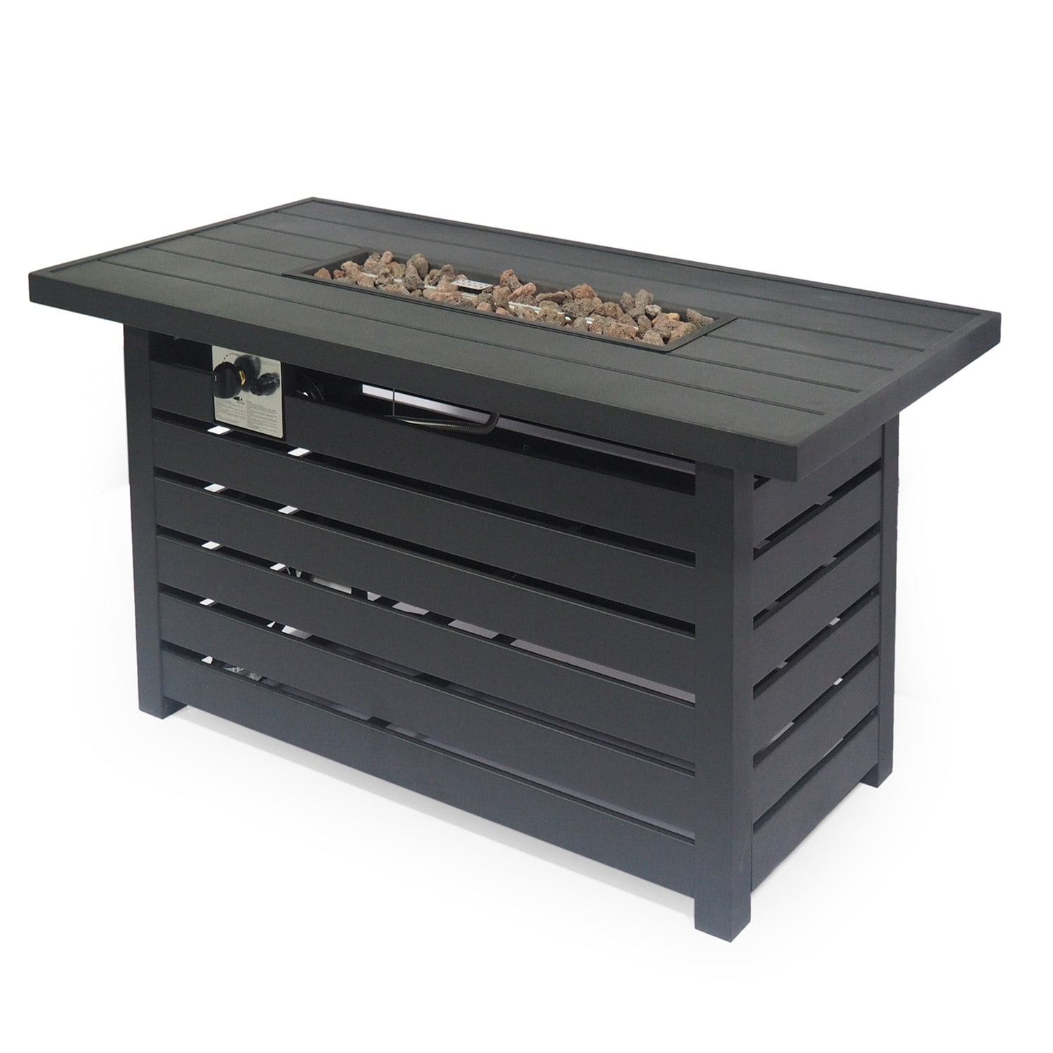 ToolCat PG2-36-PT 47.25-in W Black Iron Rectangle Tabletop Liquid propane Fire pit table