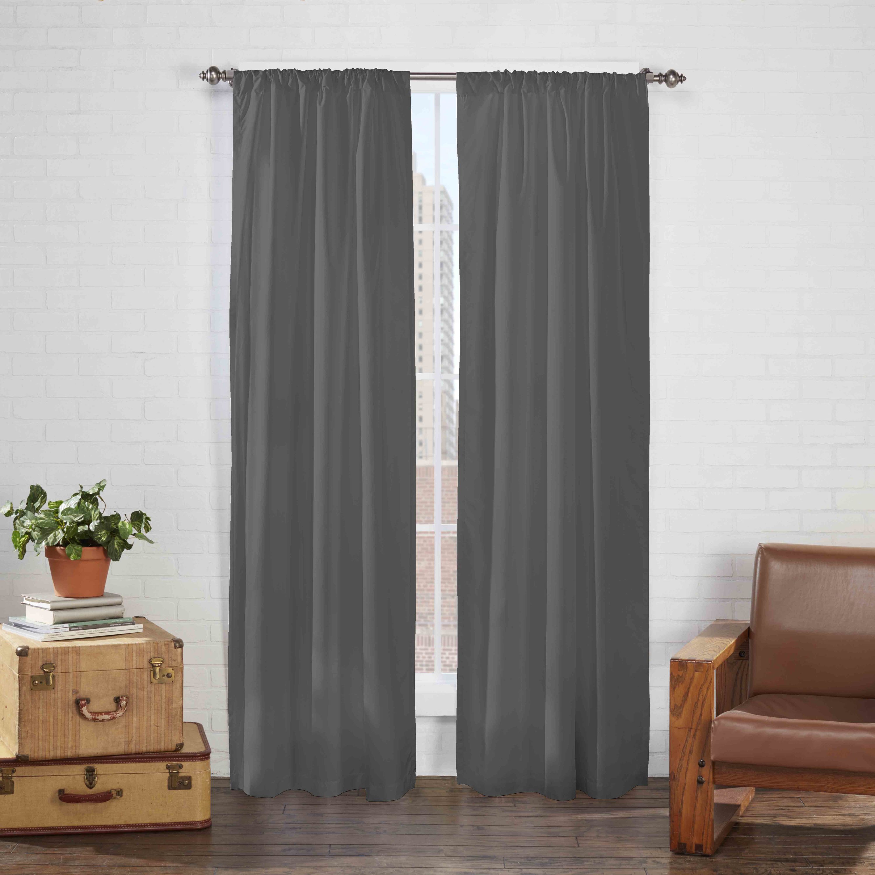 Pairs To Go 15110080X054SMK 54-Inches Smoke Light filtering Rod pocket Curtain panel pair