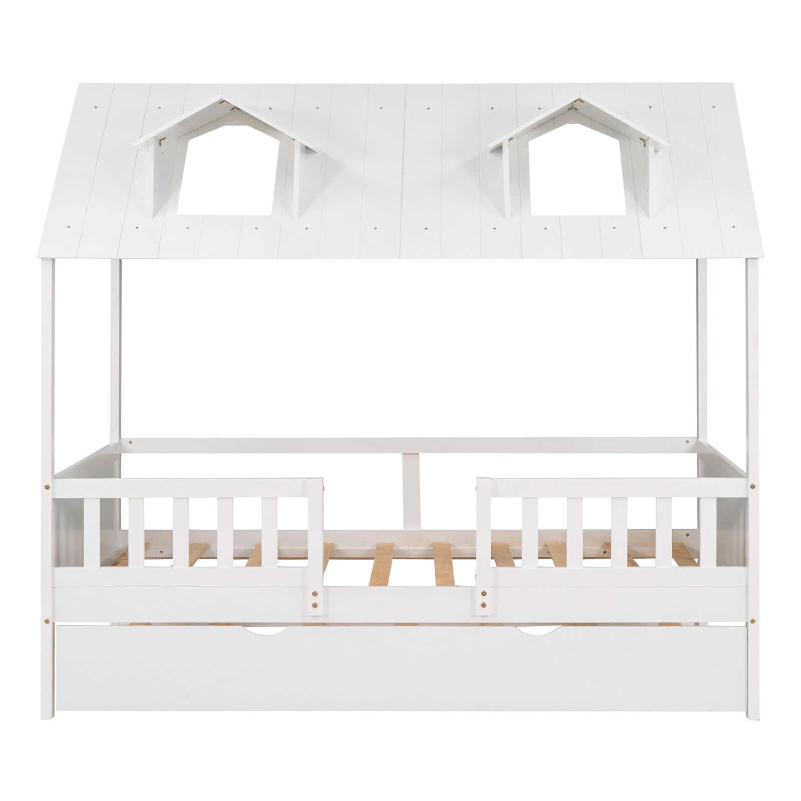 BESTCOSTY LP000LJW185AAK-ZY White Twin Wood Platform Bed