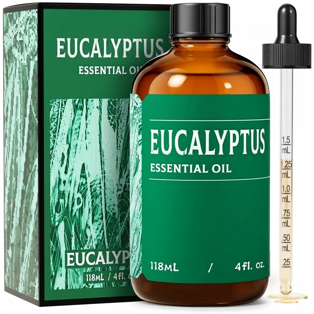 Misopily Eucalyptus Essential Oil 100 Percent Pure Natural for Aromatherapy Diffuser Skin Care Hair Care Shower Muscle Relief 1 Bottle 4 Fl Oz #L05MS07098