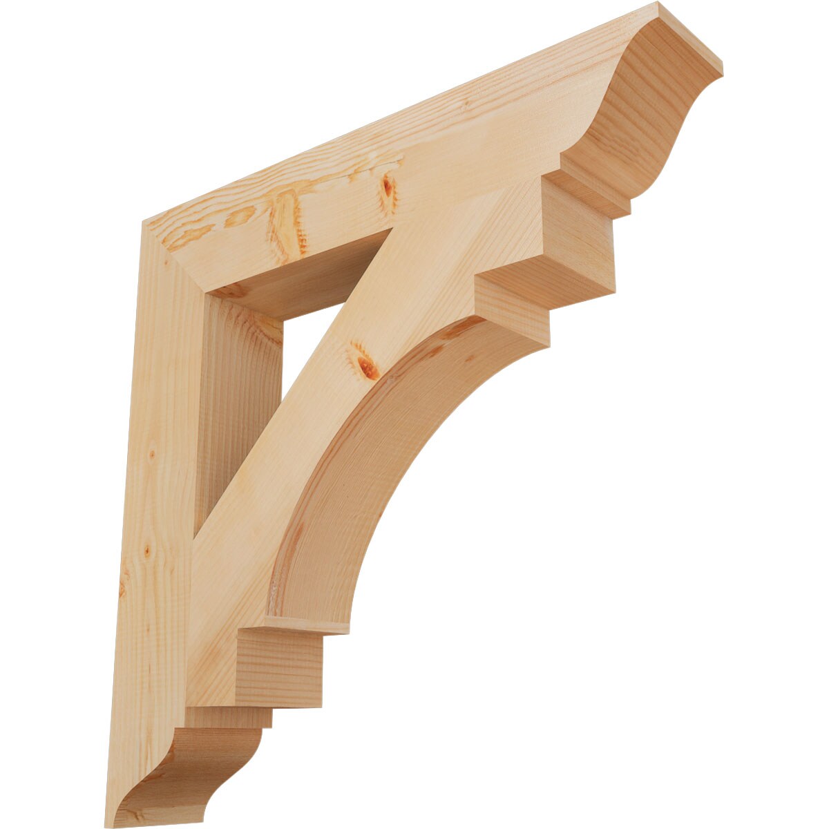 Ekena Millwork BKT06X34X34MRC01SDF Merced traditional smooth 5-1/2-in x 34-in x 34-in Douglas fir Brown Wood Standard bracket