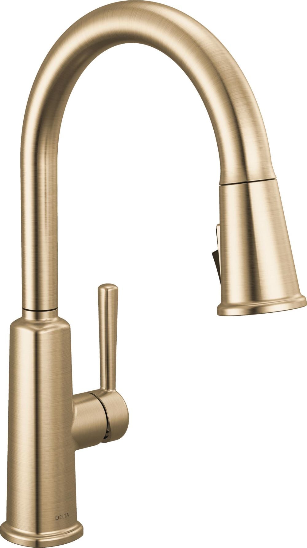 Delta 19730LF-CZ Finnridge Champagne Bronze Single Handle Deck-mount Pull-down Kitchen Faucet with Sprayer (Includes Deck Plate)