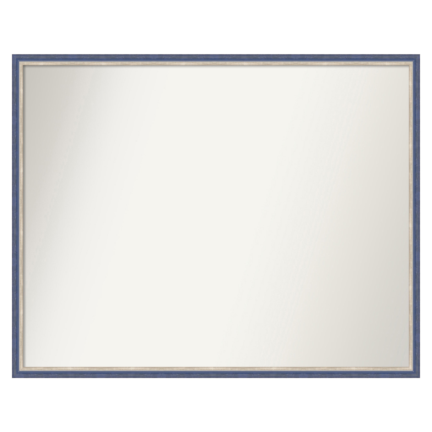 Amanti Art Theo Blue Narrow Frame 29.25-in W x 23.25-in H Rectangle Theo Blue Narrow Framed Wall Mirror