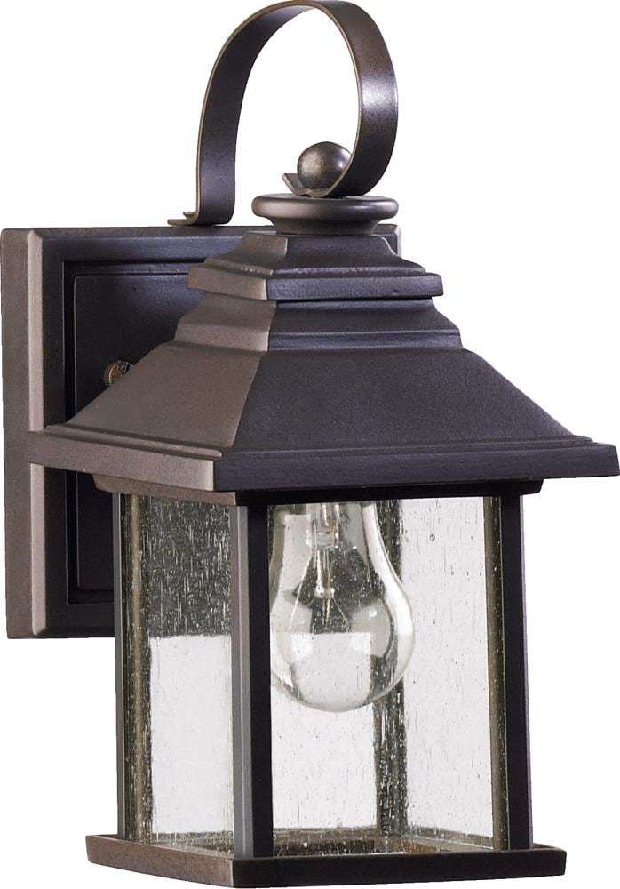 Quorum International 7940-5-86 Pearson 1 -Light 10-in H Oil-rubbed Bronze Hardwired Outdoor Wall Light