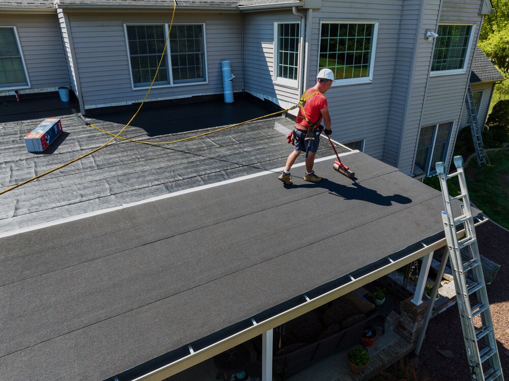 GAF Liberty Cap Sheet 3.28-ft W x 34-ft L 100-sq ft Slate Roll Roofing