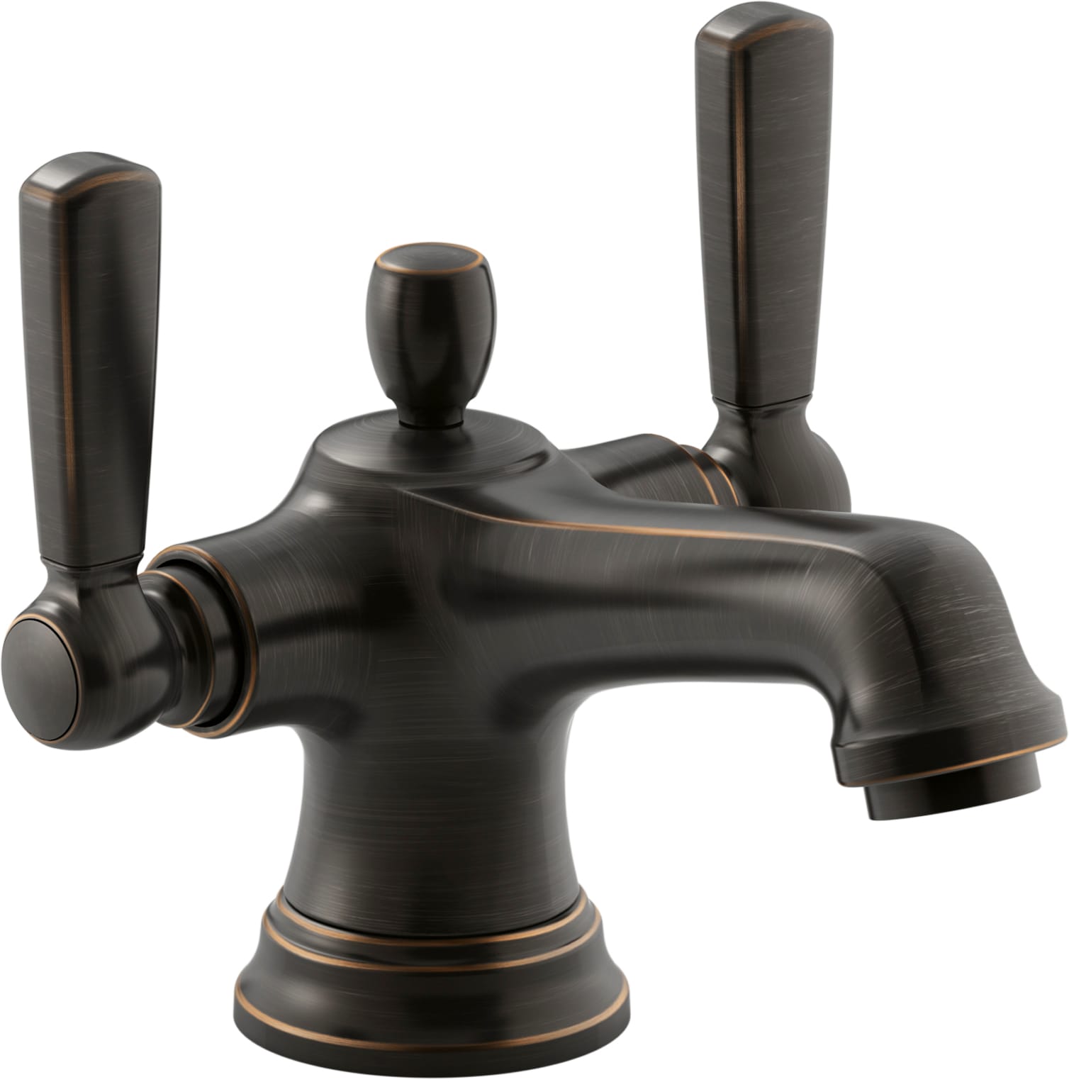 KOHLER 10579-4-2BZ Bancroft Oil-Rubbed Bronze 4-in centerset 2-Handle WaterSense Bathroom Sink Faucet with Drain