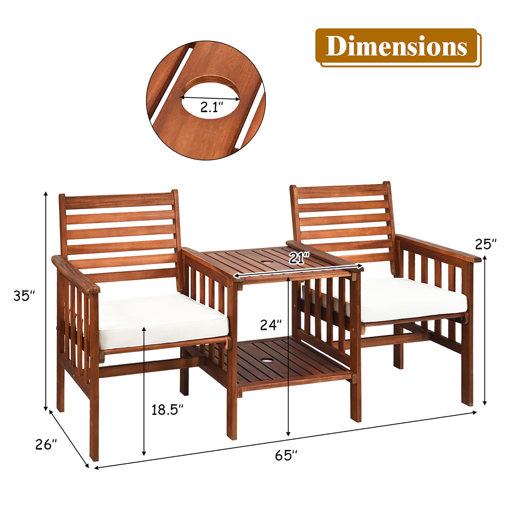Costway OP70605WH Patio-Conversation-Sets - View #5