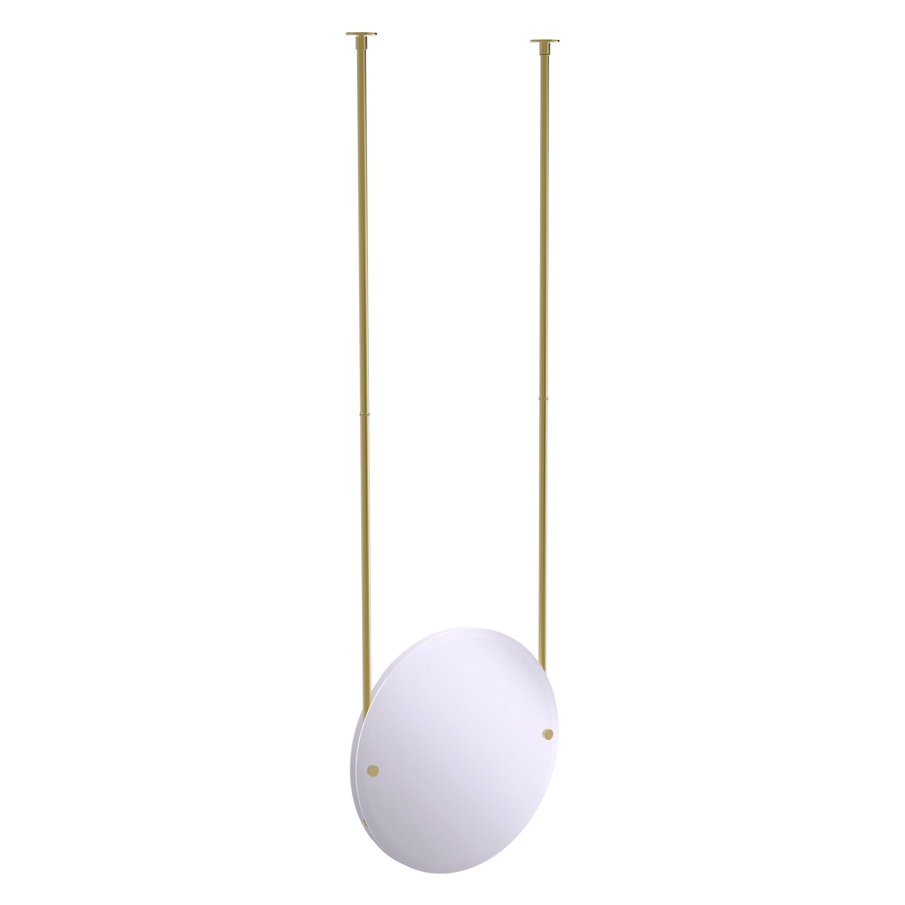 Allied Brass CH-90-UNL 22-Inches x 73-Inches Beveled Frameless Round Bathroom Vanity Mirror ( Unlacquered Brass )