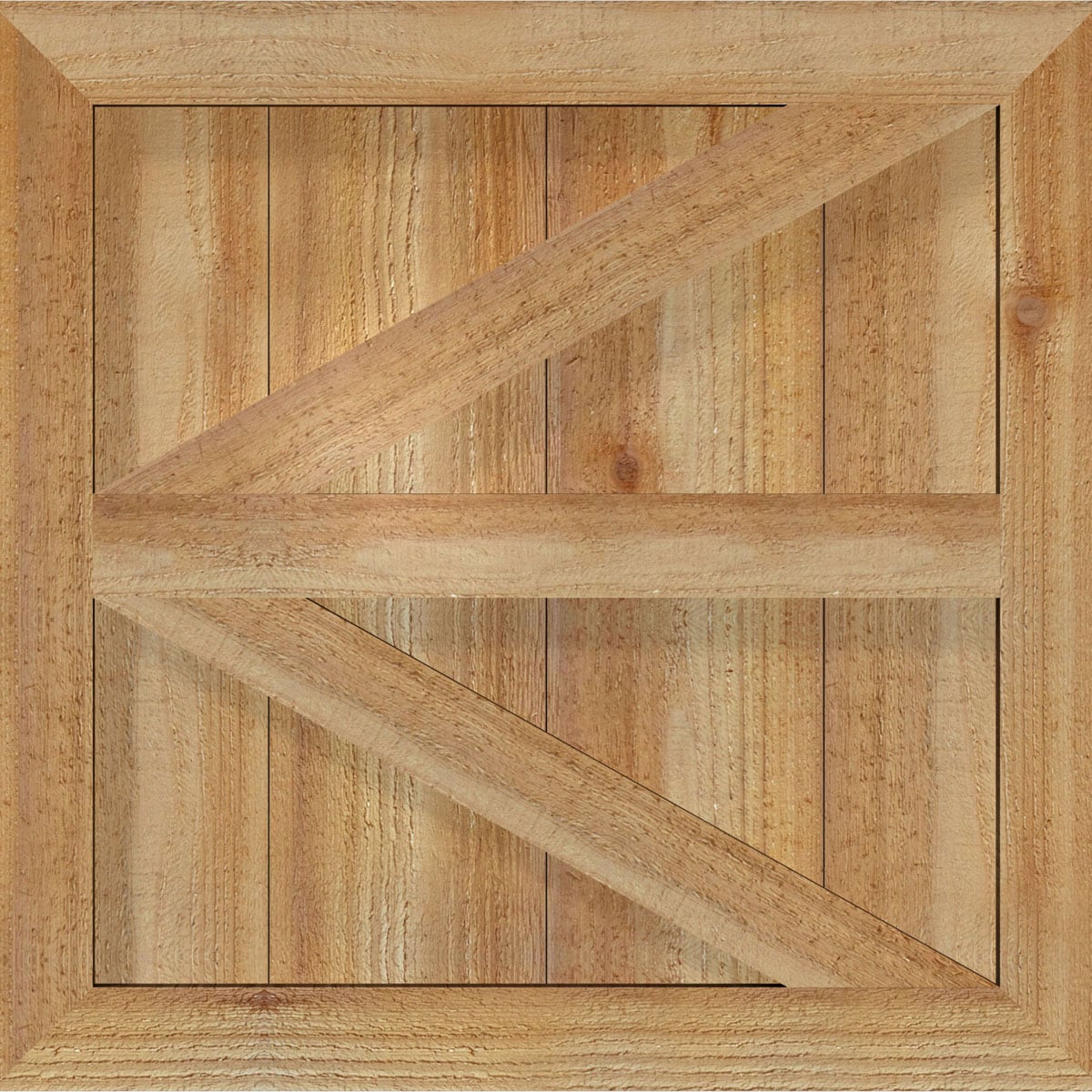 Ekena Millwork RBF06Z21X021RWR 21.5-in W x 21-in H Unfinished Paintable/Stainable Board and batten Framed with z-bar Wood Exterior Shutters ( 2 -Pack )
