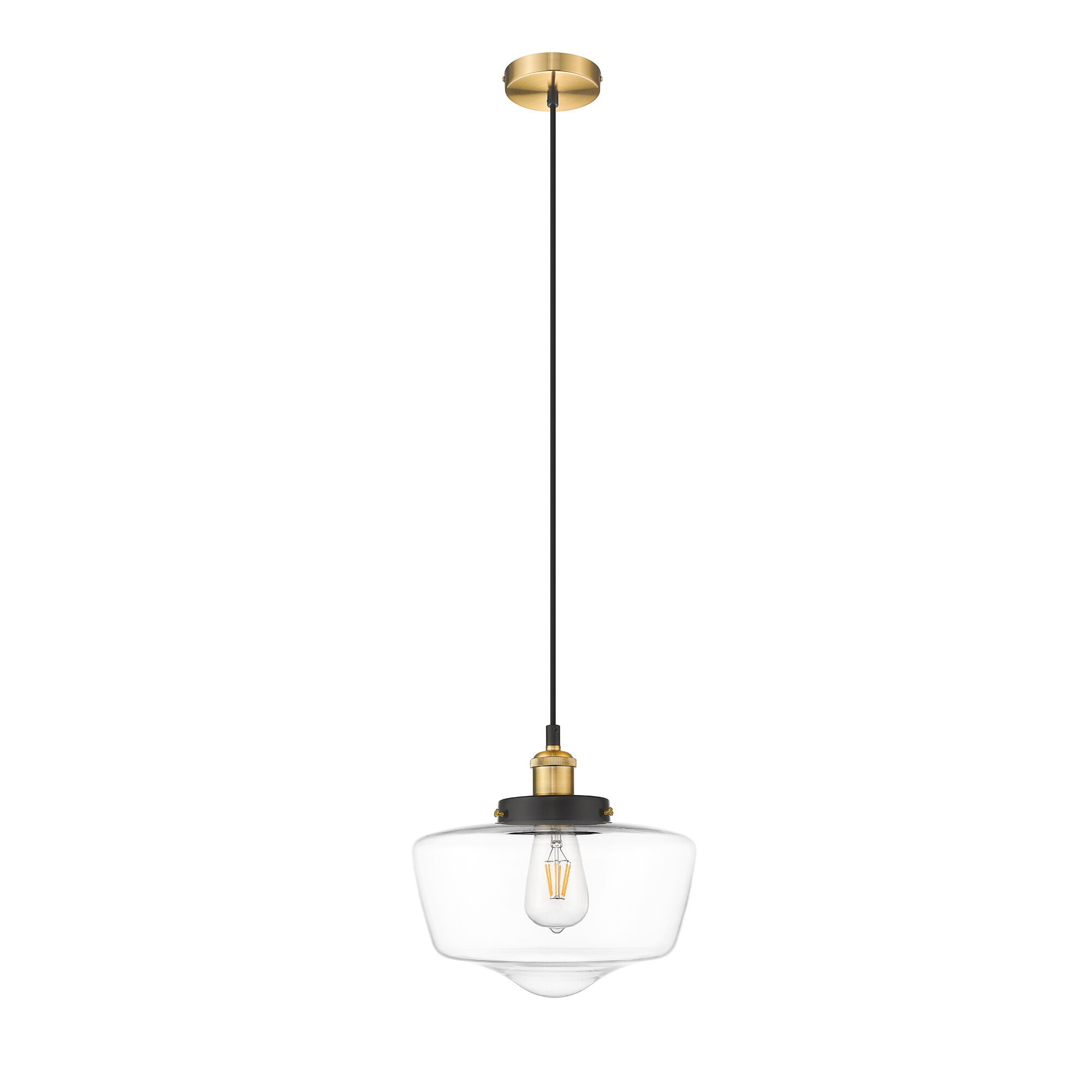 OVE Decors Sumaya Brass Modern/Contemporary Clear Glass Dome LED ...