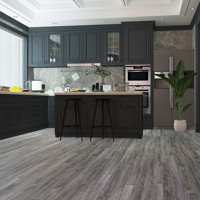 NATU Wide XL SPC Pewter Brushed 9-in Wide x 6-1/2-mm Thick Waterproof Interlocking Luxury Vinyl Plank Flooring (22.65-sq ft) NATU Wide XL SPC Pewter Brushed 9-in Wide x 6-1/2-mm Thick Waterproof Interlocking Luxury Vinyl Plank Flooring (22.65-sq ft)
