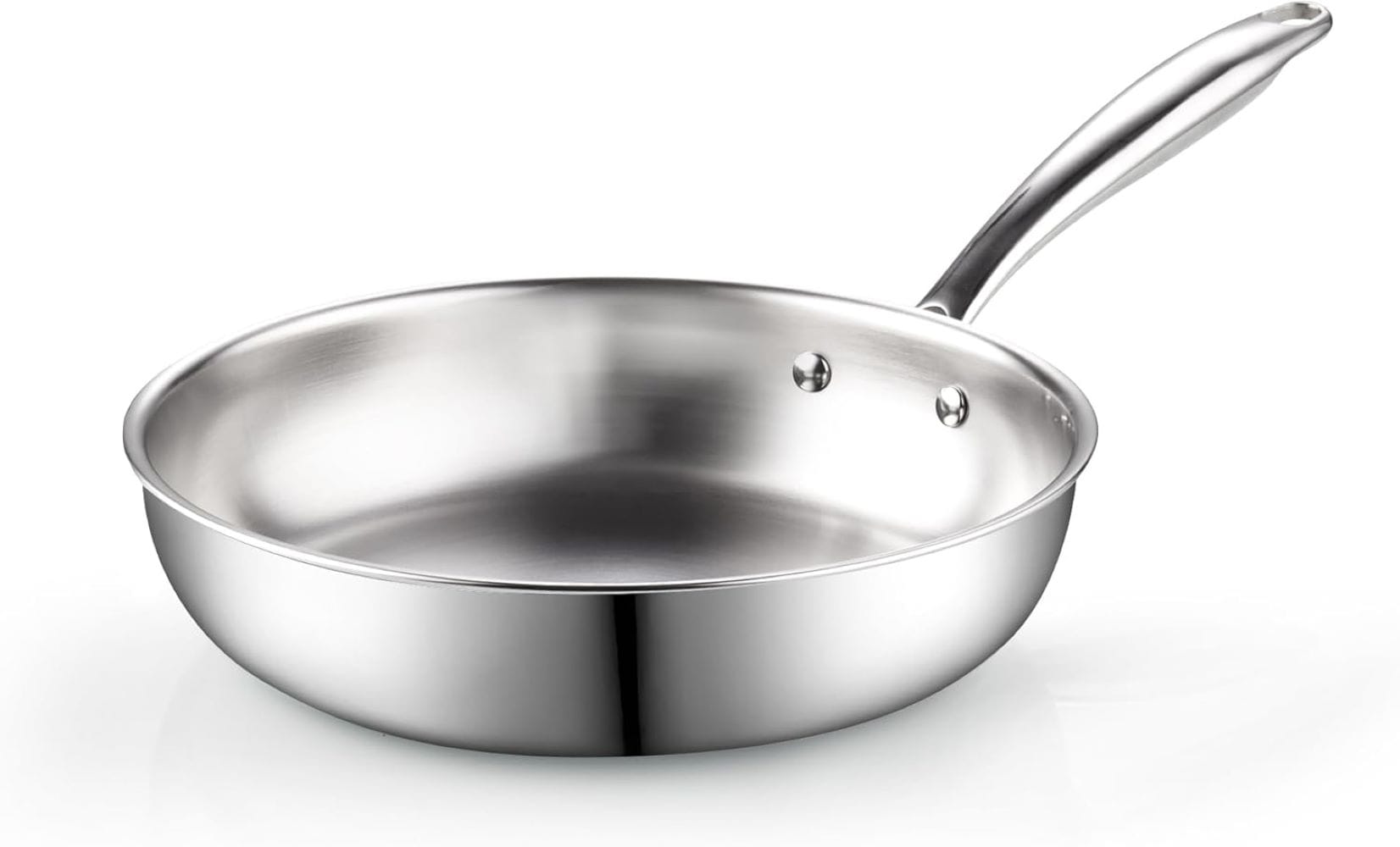 Cook N Home 8 inch Tri Ply All Clad Stainless Steel Stainless Steel Saute Fry Pan Skillet