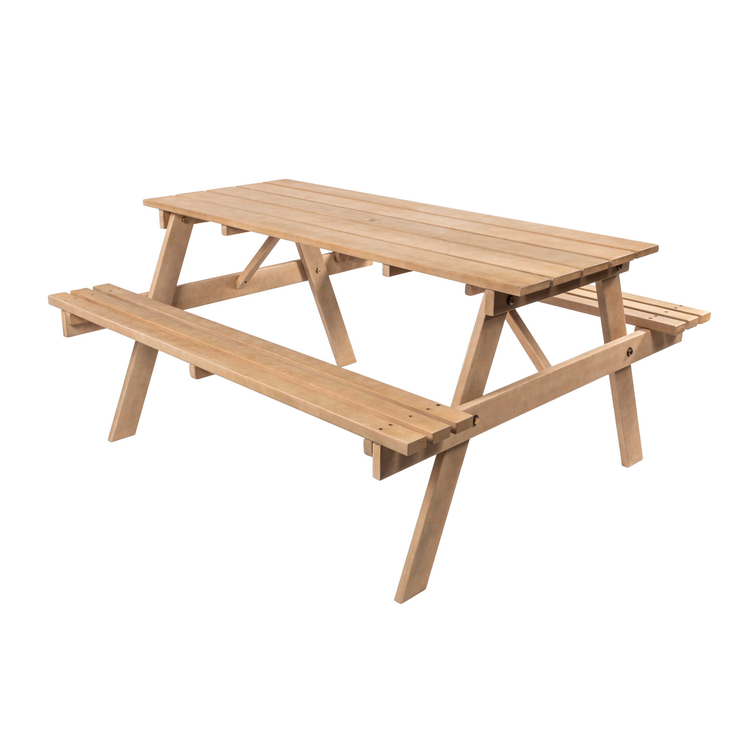 JONATHAN  Y BNH200B-NEW 55.12-in Brown wood Rectangle Picnic Table