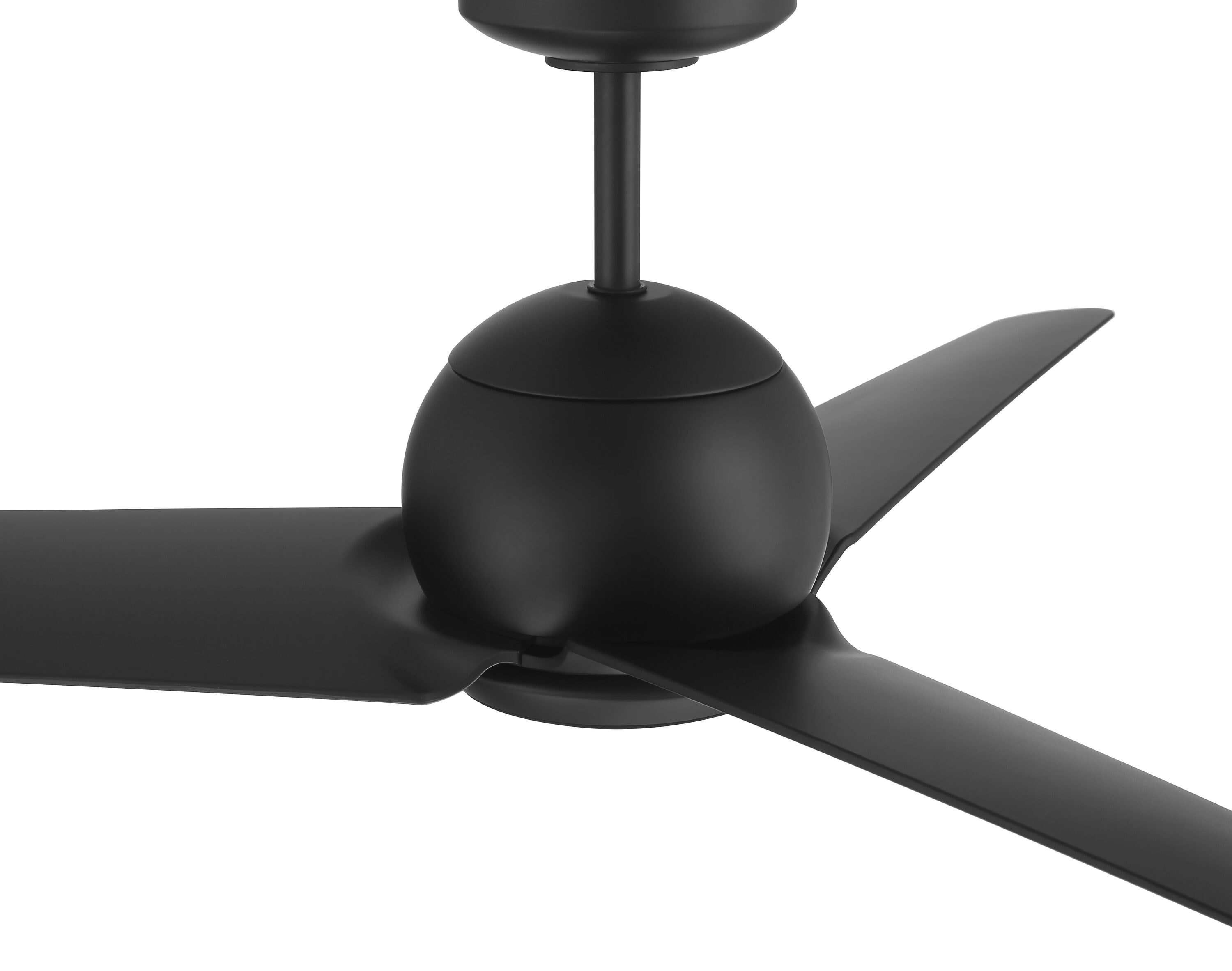 Flat Black 52'' Ceiling Fan with Frost White Glass Light