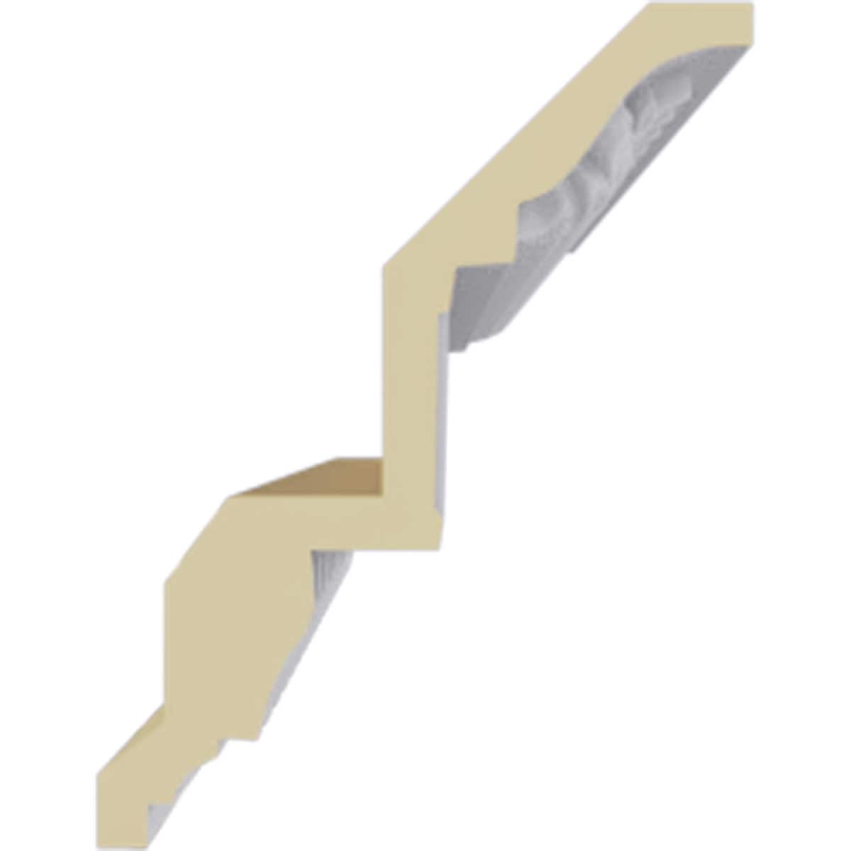 5"H x 3 7/8"P x 6 3/8"F x 94 1/2"L, (2" Repeat), Dentil and Leaf Crown Moulding