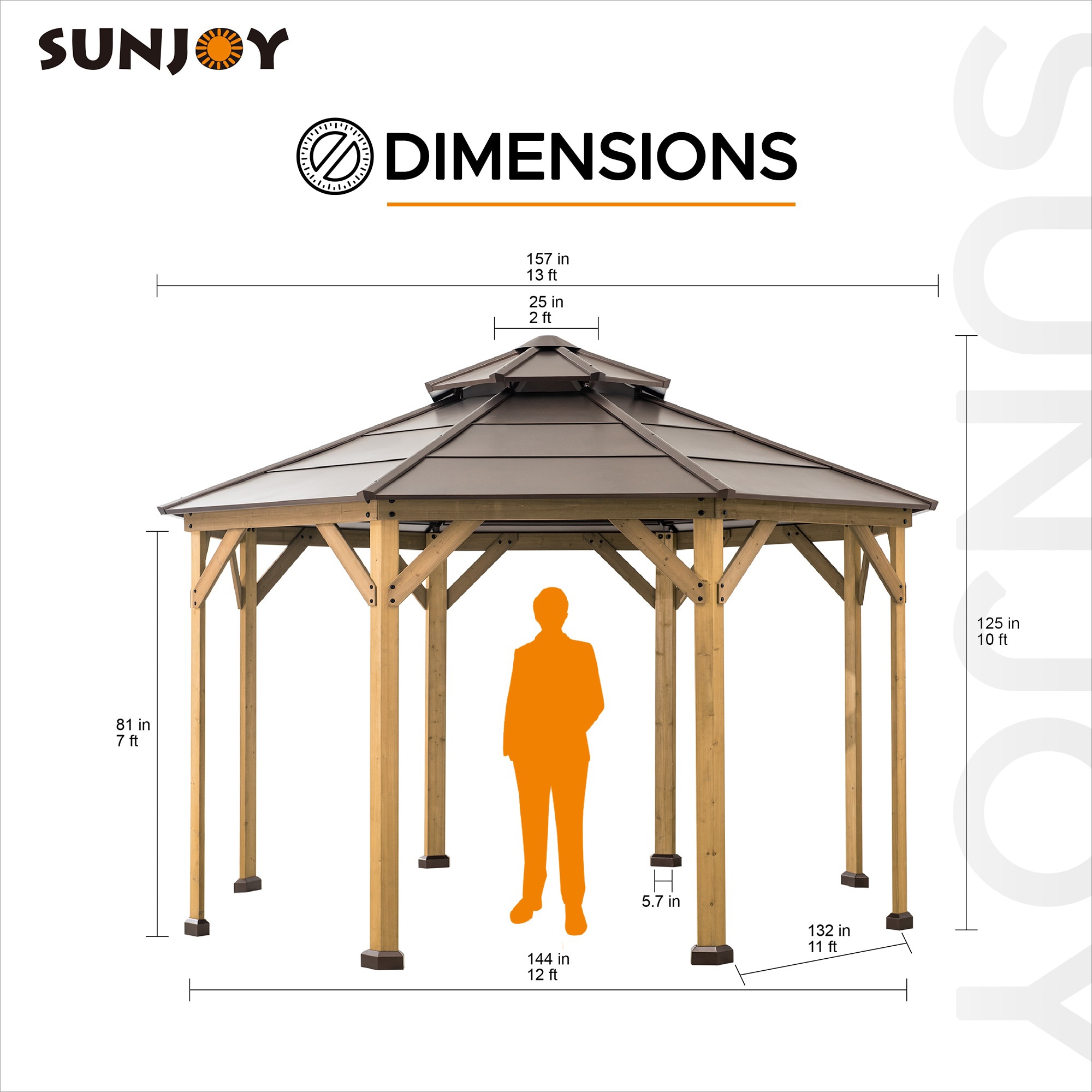 Sunjoy A102007900 Wood-Resin-Gazebos - View #7