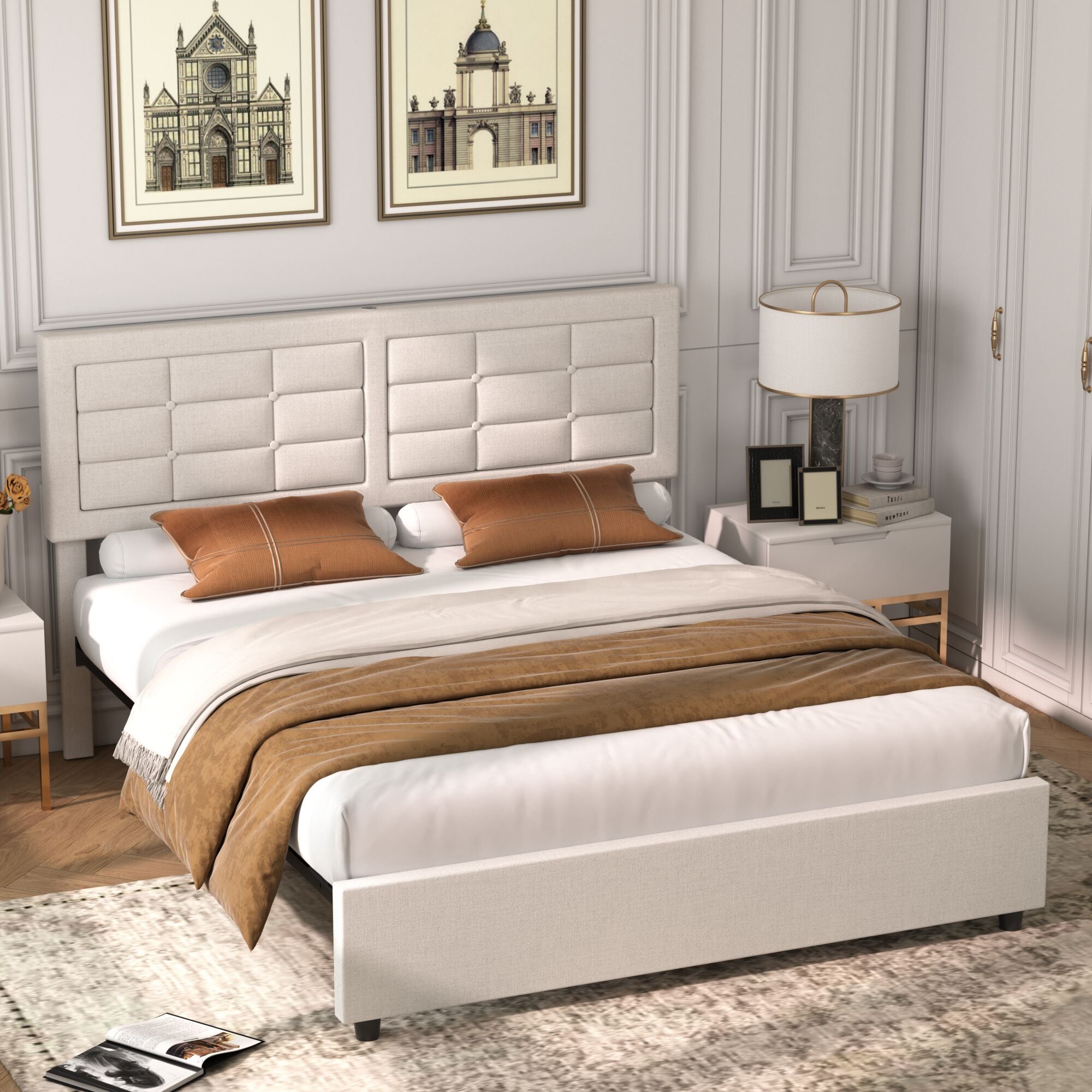 Vecelo LOE-RQ01-USB-BGE beds - View #2
